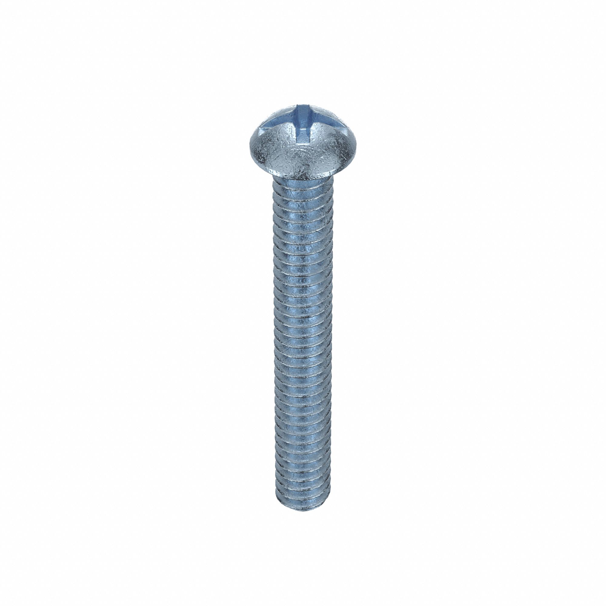 MACHINE SCREW, #4-40 THREAD, ⅞ IN L, STEEL, ZINC PLATED, ROUND, ASME B18.6.3, INCH, 100 PK