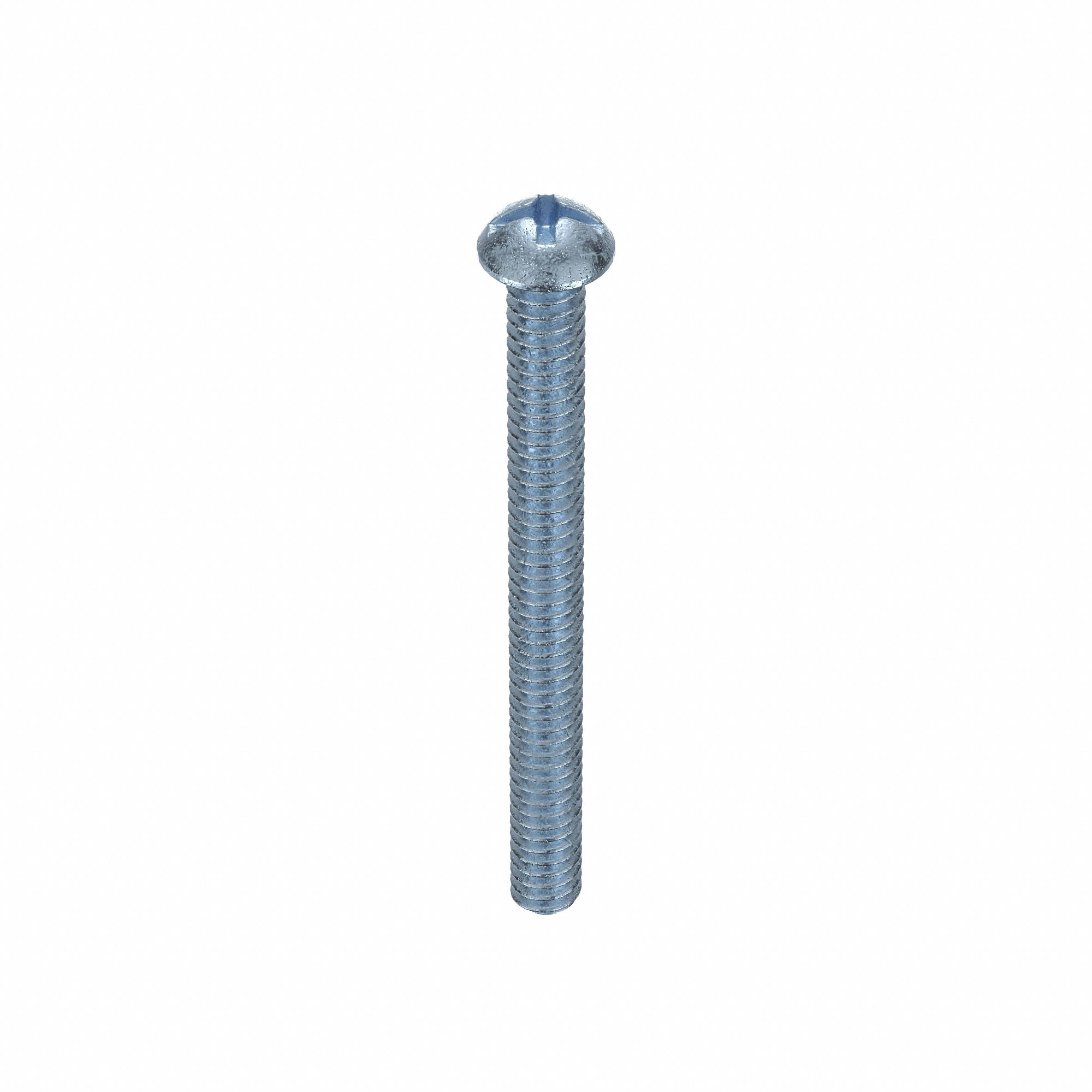 MACHINE SCREW, #4-40 THREAD, 1¼ IN L, STEEL, ZINC PLATED, ROUND, ASME B18.6.3, INCH, 100 PK