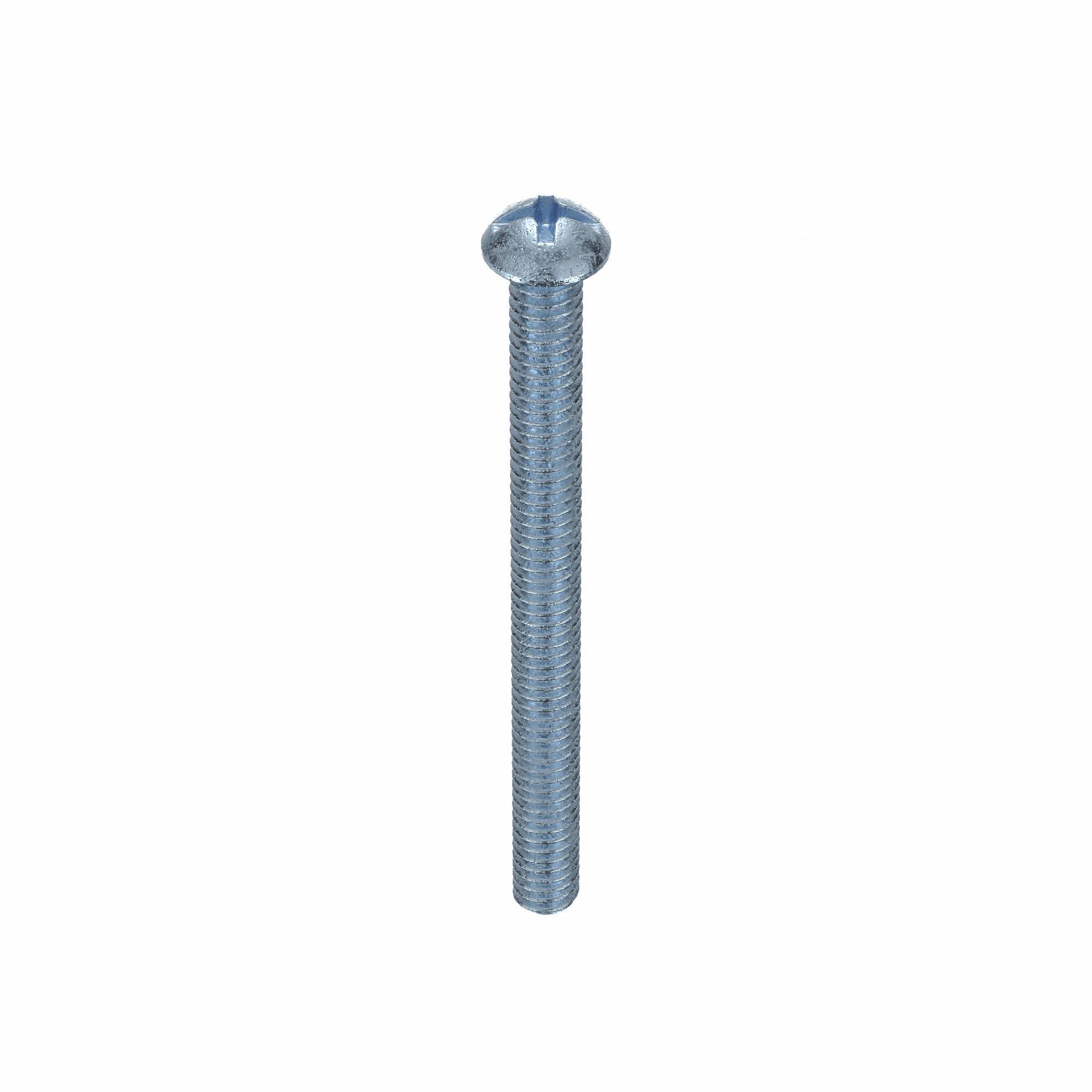 Machine Screw: #5-40 Thread Size, 1 1/2 in Lg, Steel, Zinc-Plated, Round, Machine Screw, 100 PK