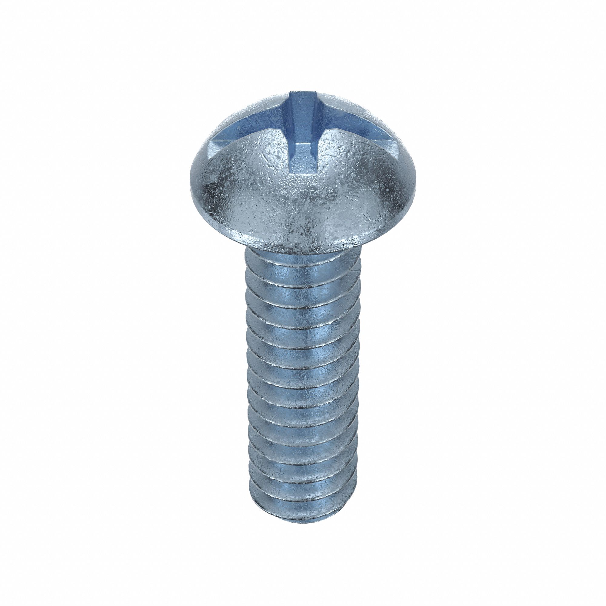 MACHINE SCREW, #6-32 THREAD, ½ IN L, STEEL, ZINC PLATED, ROUND, ASME B18.6.3, INCH, 100 PK