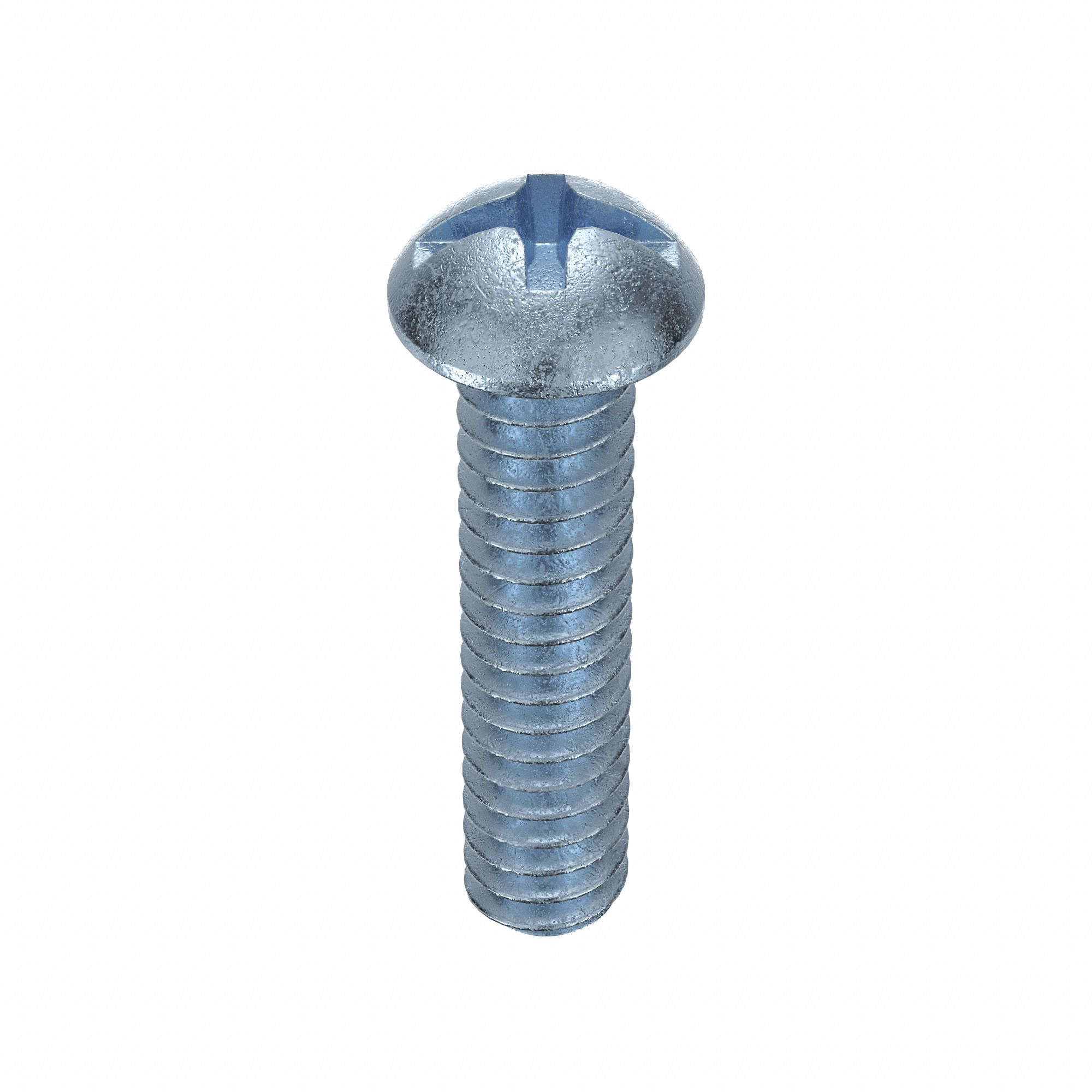 Machine Screw: #6-32 Thread Size, 5/8 in Lg, Steel, Zinc-Plated, Round, Machine Screw, 100 PK