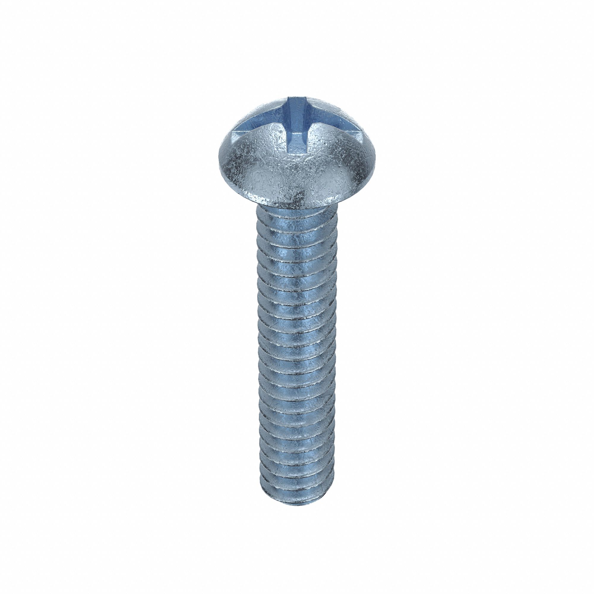 MACHINE SCREW, #6-32 THREAD, ¾ IN L, STEEL, ZINC PLATED, ROUND, ASME B18.6.3, INCH, 100 PK