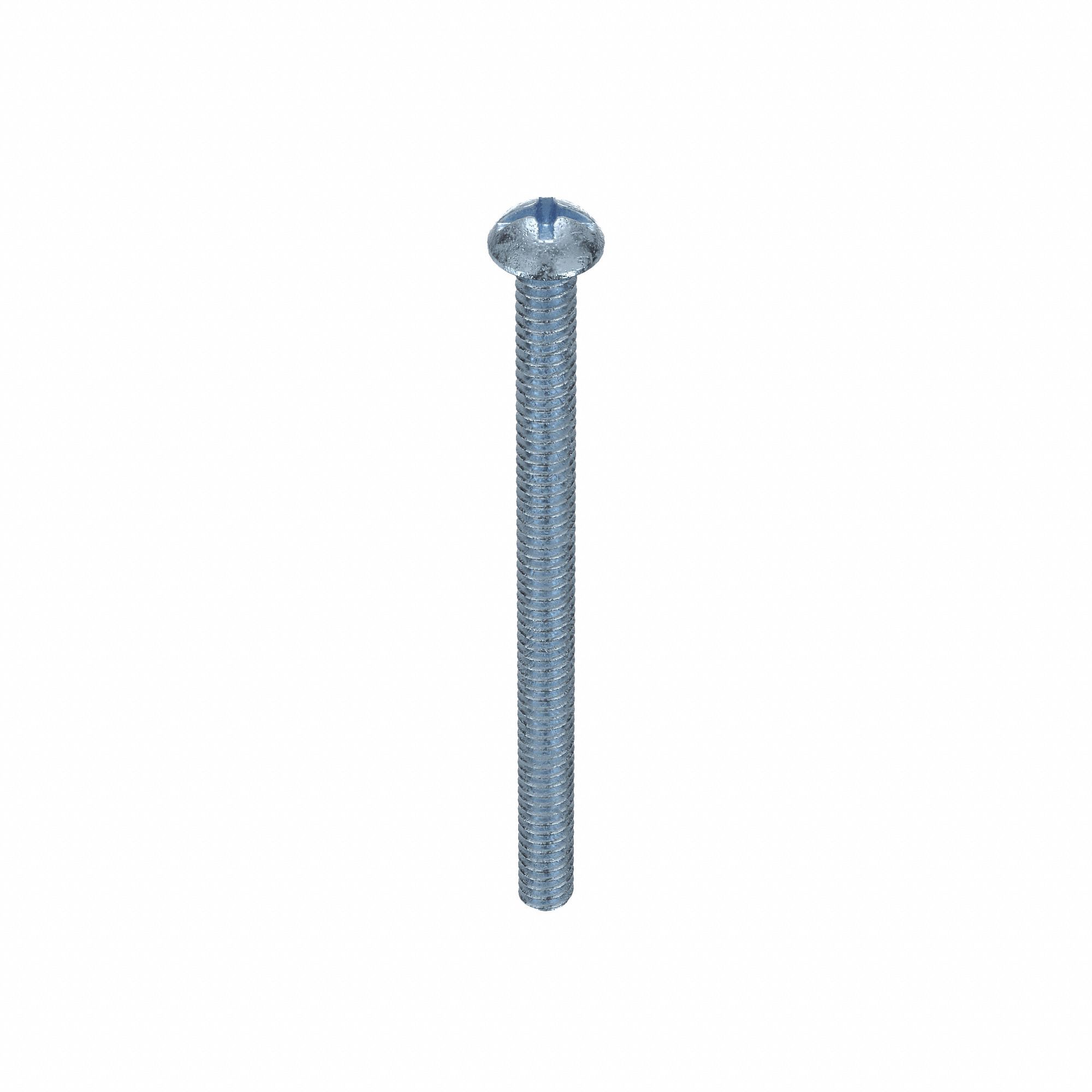 MACHINE SCREW, #6-32 THREAD, 2 IN L, STEEL, ZINC PLATED, ROUND, COMBO SLOTTED/PHILLIPS, 100 PK