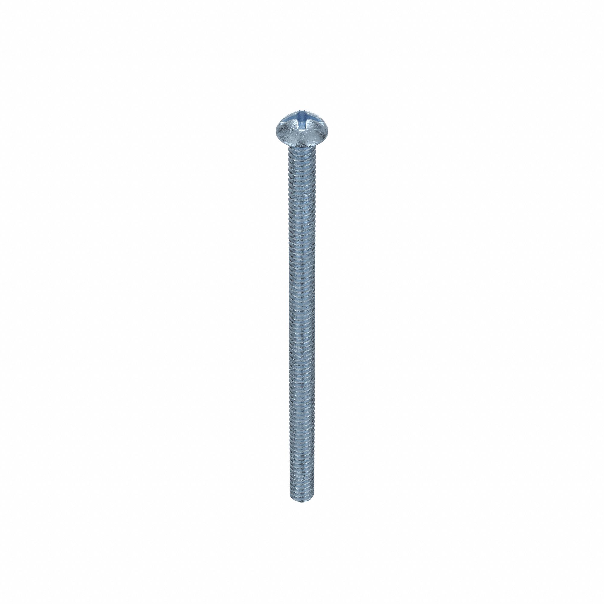 MACHINE SCREW, #6-32 THREAD, 2½ IN L, STEEL, ZINC PLATED, ROUND, ASME B18.6.3, INCH, 100 PK