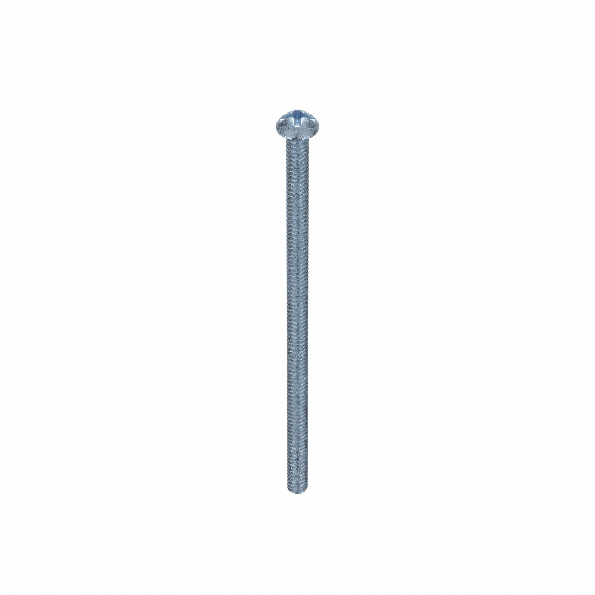 MACHINE SCREW, #6-32 THREAD, 3 IN L, STEEL, ZINC PLATED, ROUND, COMBO SLOTTED/PHILLIPS, 100 PK