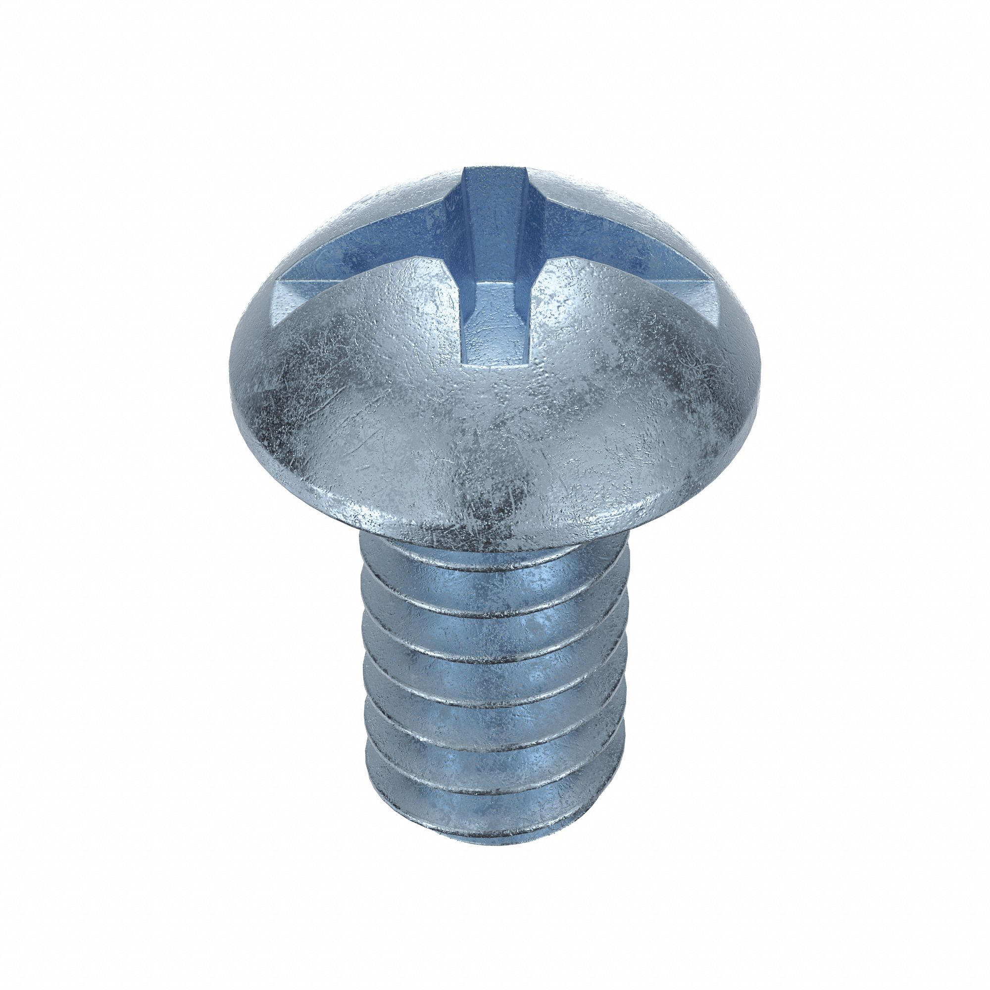 Machine Screw: #10-24 Thread Size, 3/8 in Lg, Steel, Zinc-Plated, Round, Machine Screw, 100 PK