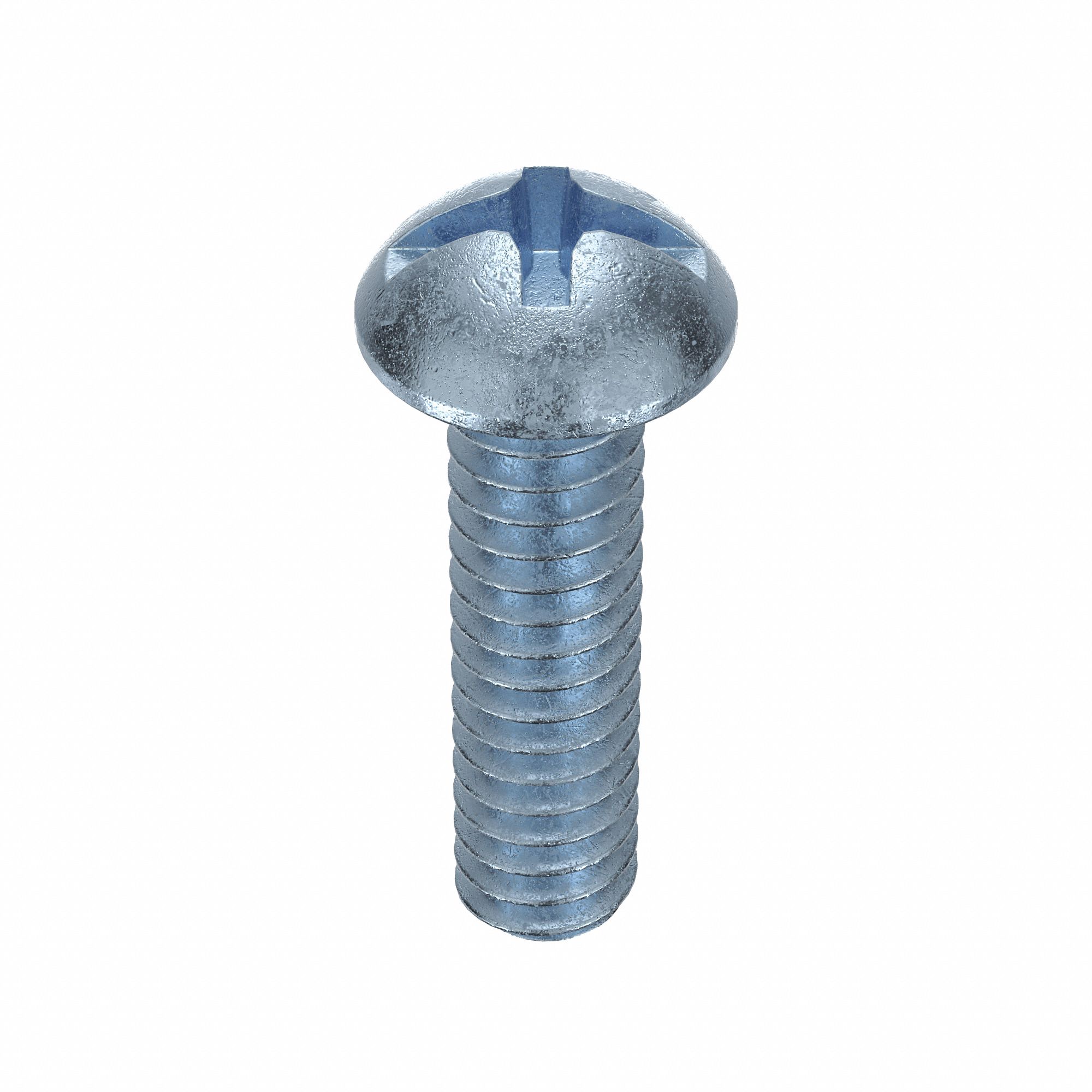 MACHINE SCREW, #10-24 THREAD, ¾ IN L, STEEL, ZINC PLATED, ROUND, ASME B18.6.3, INCH, 100 PK