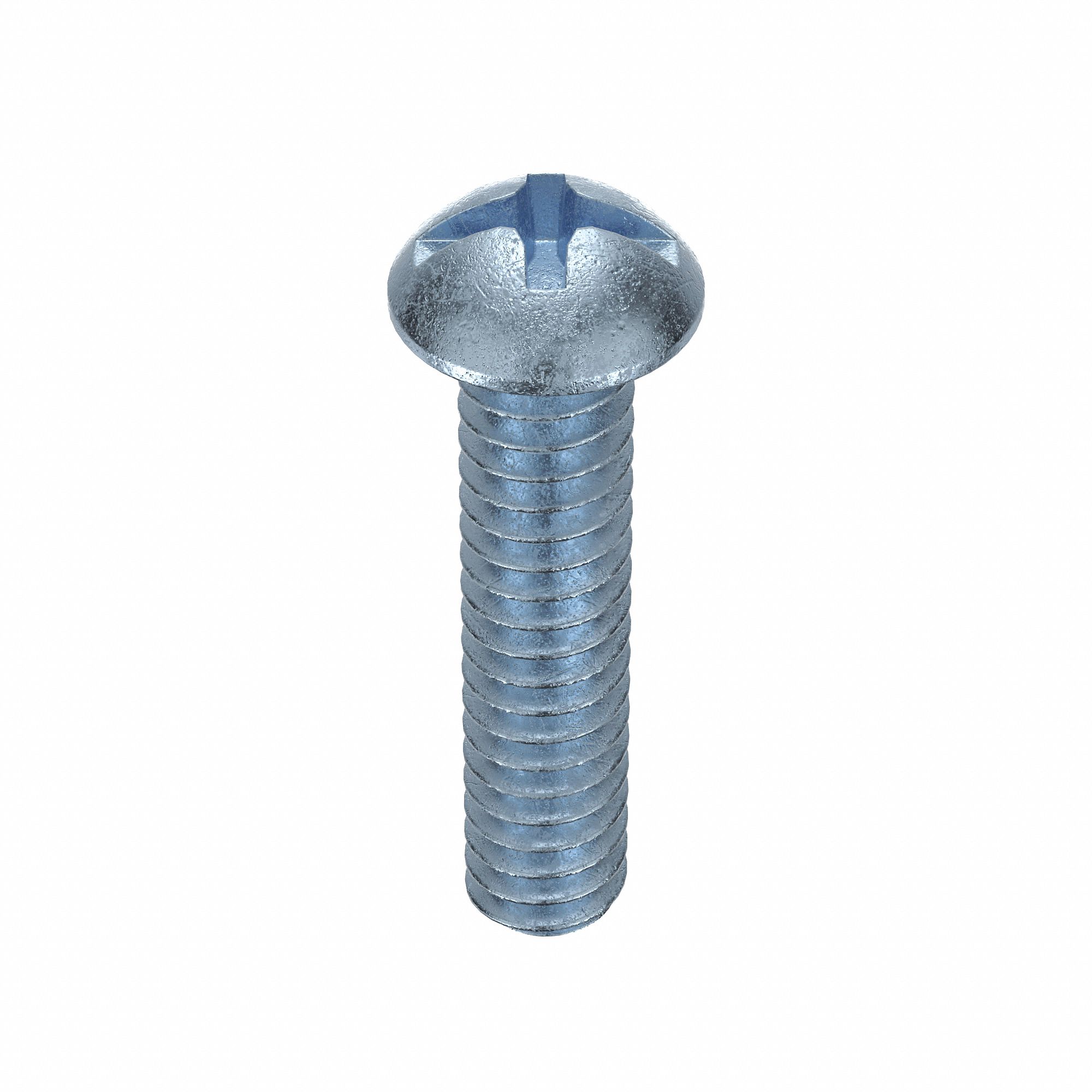 MACHINE SCREW, #10-24 THREAD, ⅞ IN L, STEEL, ZINC PLATED, ROUND, ASME B18.6.3, INCH, 100 PK