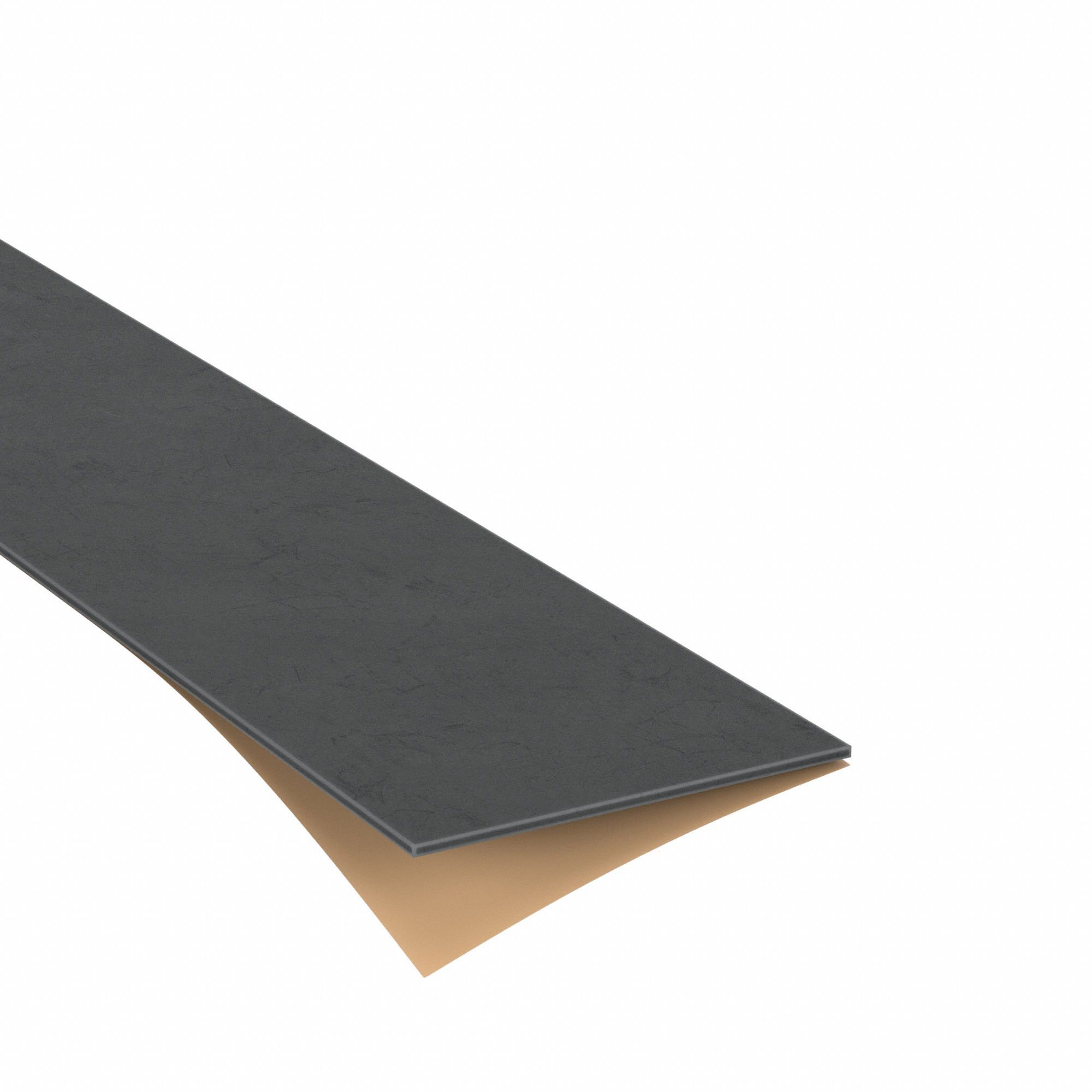 Rubber Strip: EPDM, Std, 1/16 in Thick, 1 in x 10 ft, Black, 60 Shore A Durometer, -30°F to 250°F