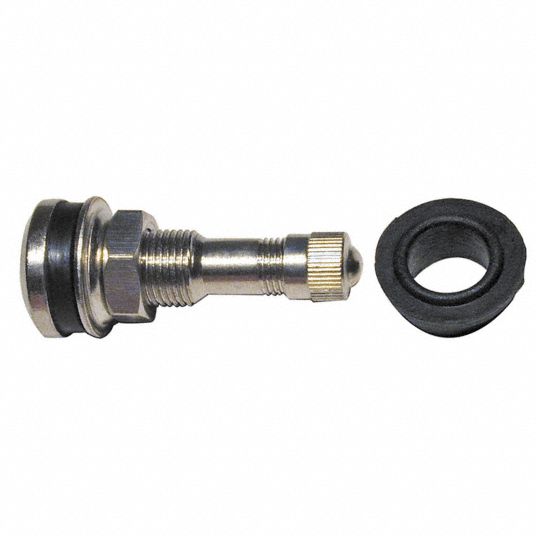 TRU-FLATE Clamp-In Valve: Tubeless Tire Valve, Clamp-In, 180° Valve Stem  Angle, Straight, Chrome