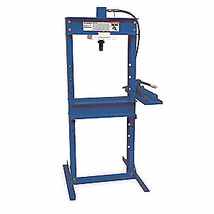 HYDRAULIC PRESS, HAND PUMP, BLUE, 25 TON FRAME CAPACITY, DISCONNECT CYLINDER, STEEL