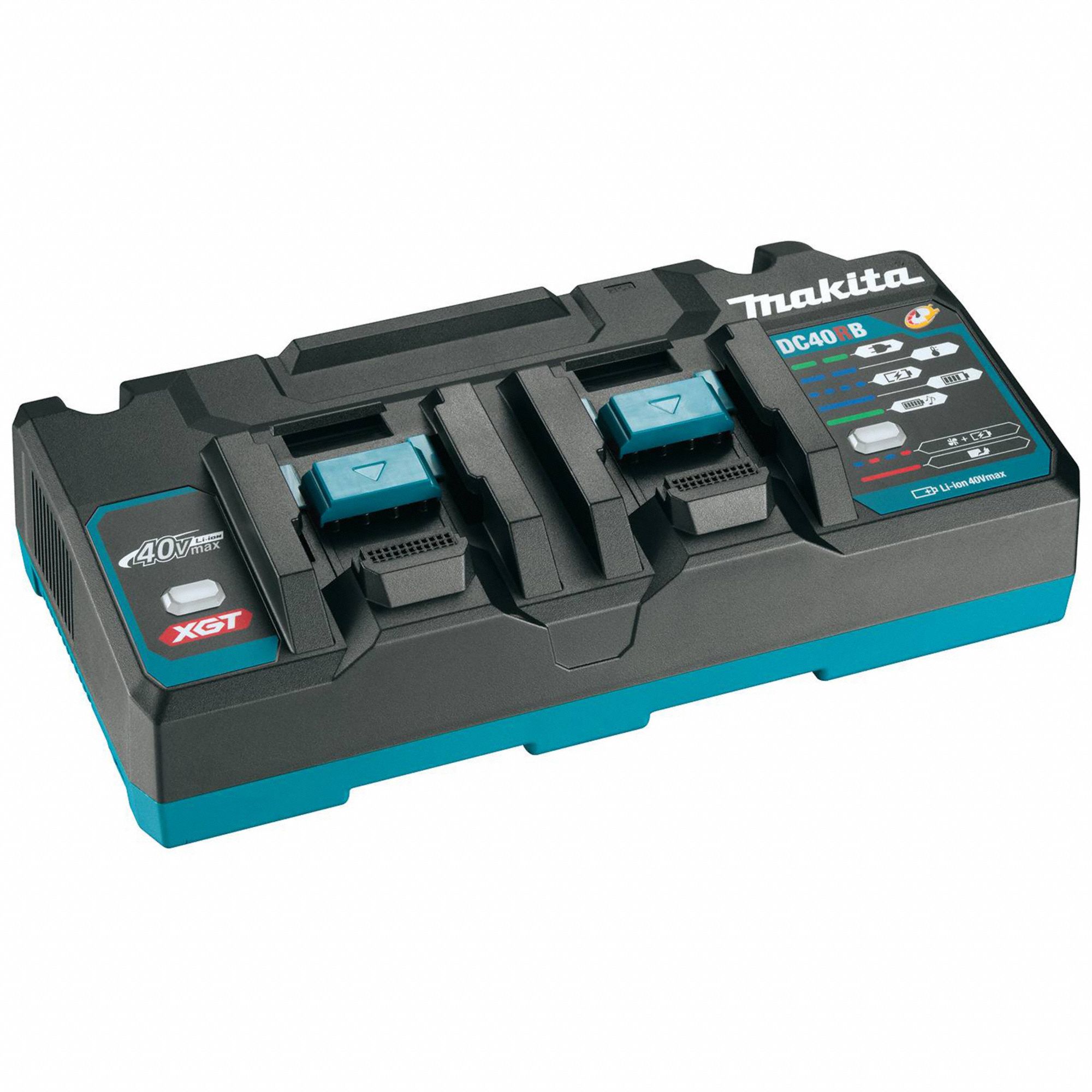 Battery Charger: Multi-Port Charging, For 40V DC, 5 Ah Charged in 1-Hour, 120V AC, Maktrak