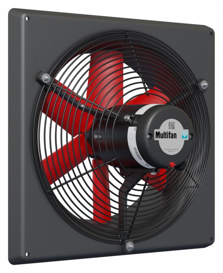 EXHAUST FAN, DIRECT DRIVE, 14 IN BLADE, ⅛ HP, 2,150 CFM, 120V AC, 1 PH, TOTALLY ENCLOSED