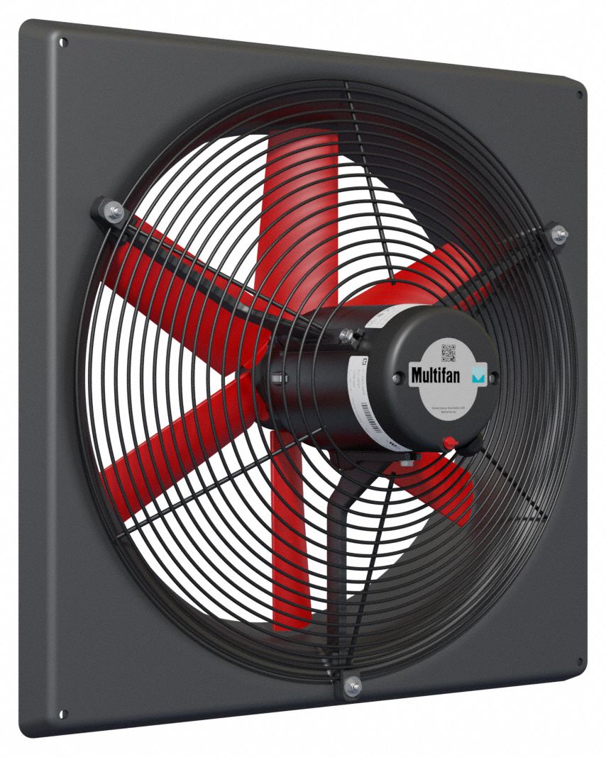 EXHAUST FAN, DIRECT DRIVE, 18 IN BLADE, ¼ HP, 3,890 CFM, 460V AC, 3 PH, TOTALLY ENCLOSED