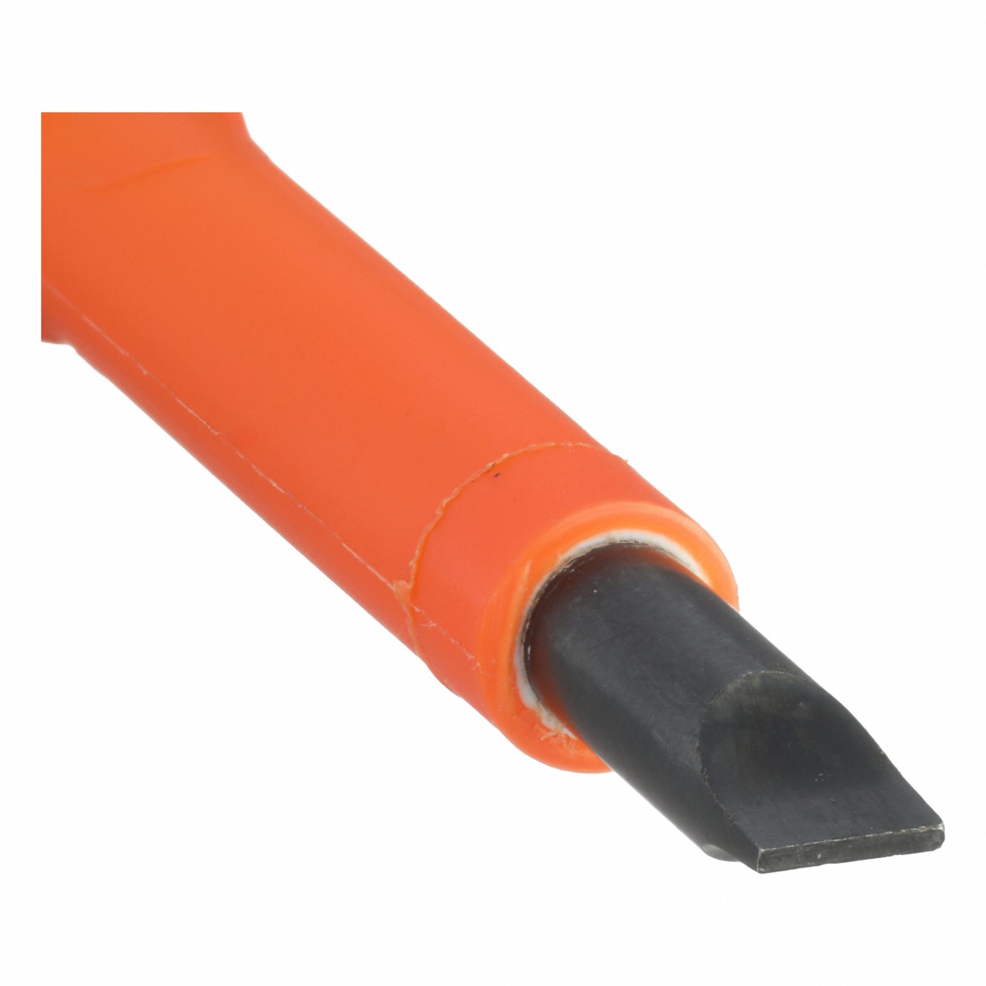 Insulated Slotted Screwdriver: Induction Hardened Steel, 3/16 in Tip Size, Std Lg
