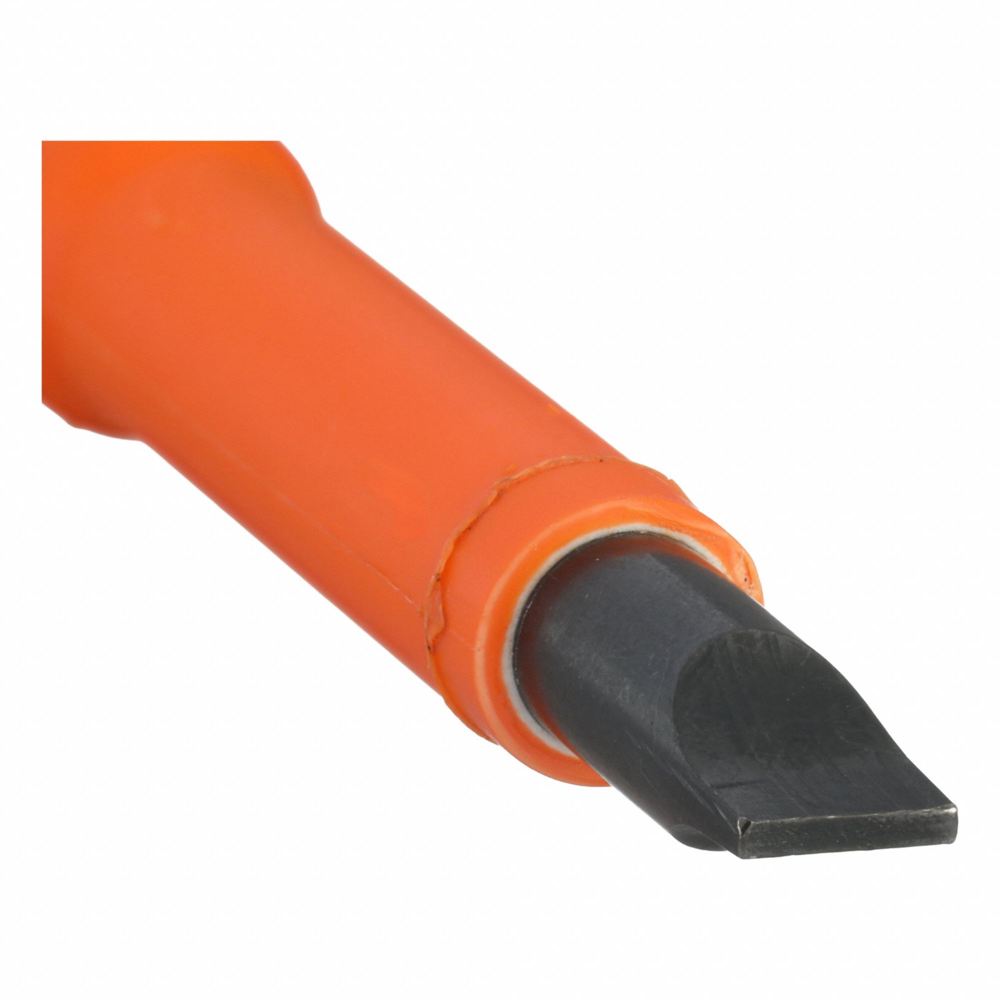 Insulated Slotted Screwdriver: Induction Hardened Steel, 1/4 in Tip Size, Long Lg