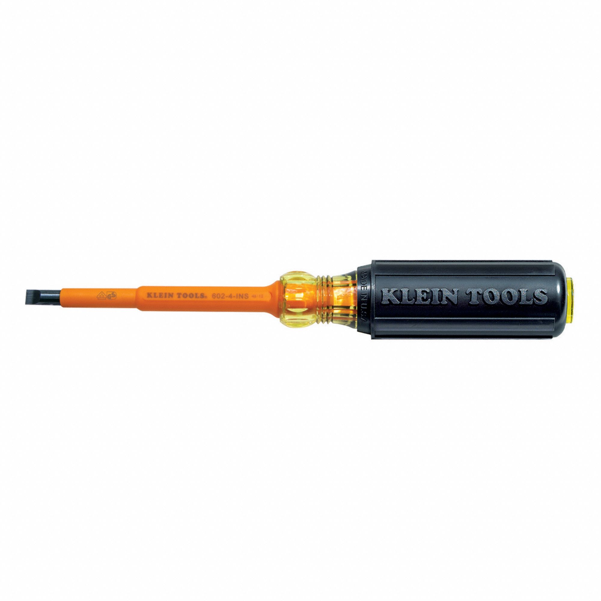 InsulScrDrv Slotted 1/4in Black Rnd