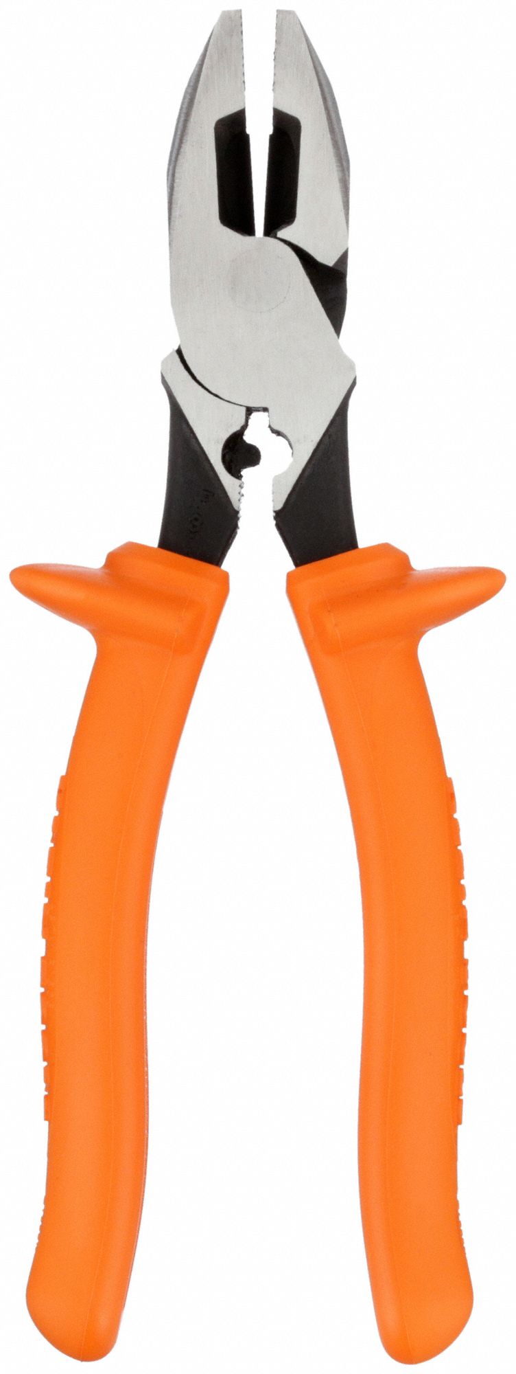 LINEMANS PLIER, INSULATED, FLAT, 9¾ IN OVERALL L, 1⅝ IN JAW L, 1⅜ IN JAW W, 9 TO 11 IN