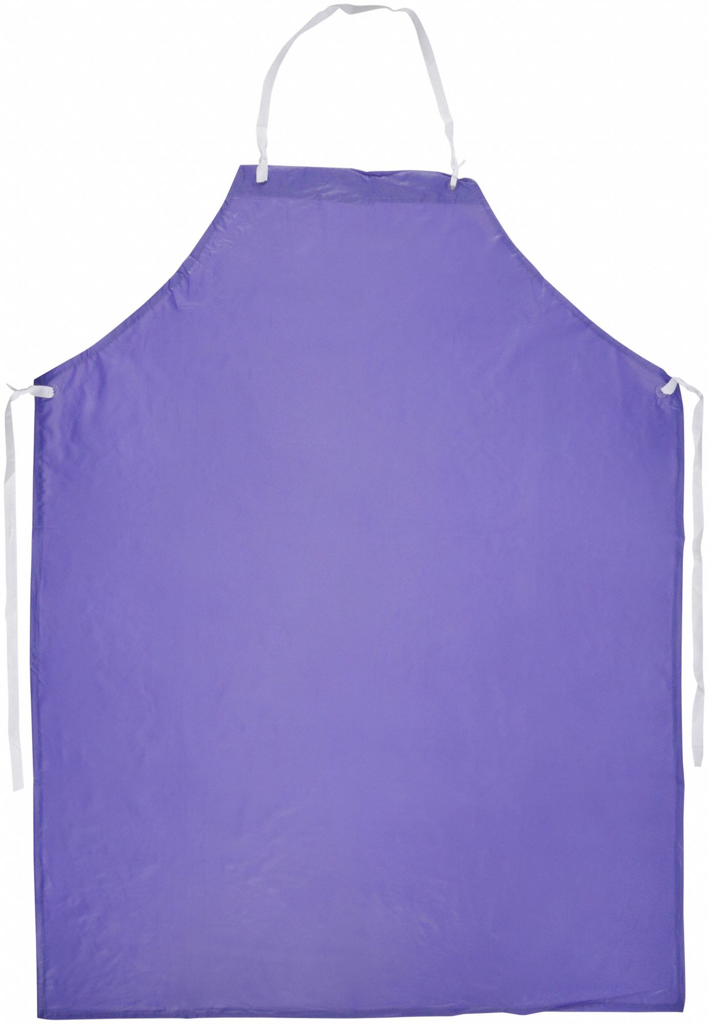 CHEMICAL-RESISTANT BIB APRON, 8 MIL, 45 IN L, TIE, SEAMLESS, PVC, M, 12 PK