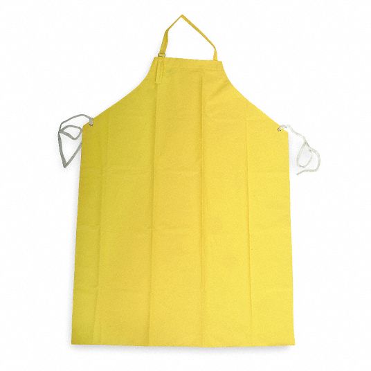 CONDOR Chemical Resistant Bib Apron, Universal, Yellow, Nylon/PVC ...