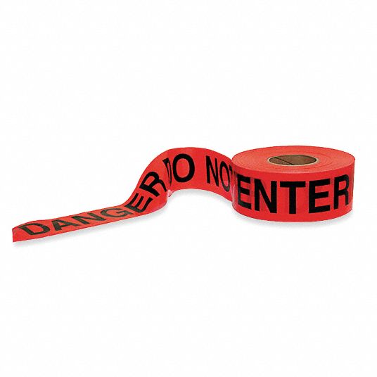 Red, 3 in Roll Wd, Barricade Tape - 1N962|1N962 - Grainger