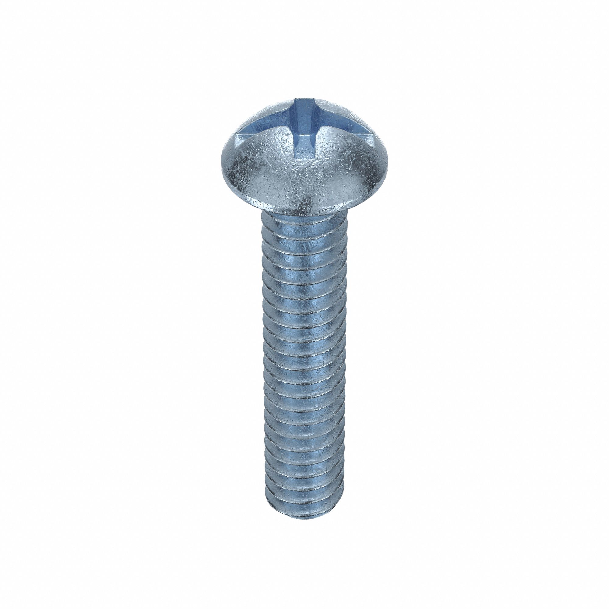 MACHINE SCREW, #10-24 THREAD, 1 IN L, STEEL, ZINC PLATED, ROUND, ASME B18.6.3, INCH, 100 PK