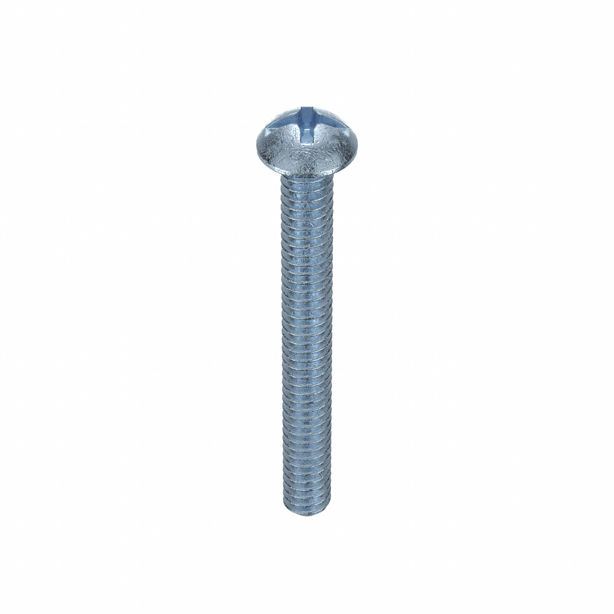 MACHINE SCREW, #10-24 THREAD, 1¾ IN L, STEEL, ZINC PLATED, ROUND, ASME B18.6.3, 100 PK