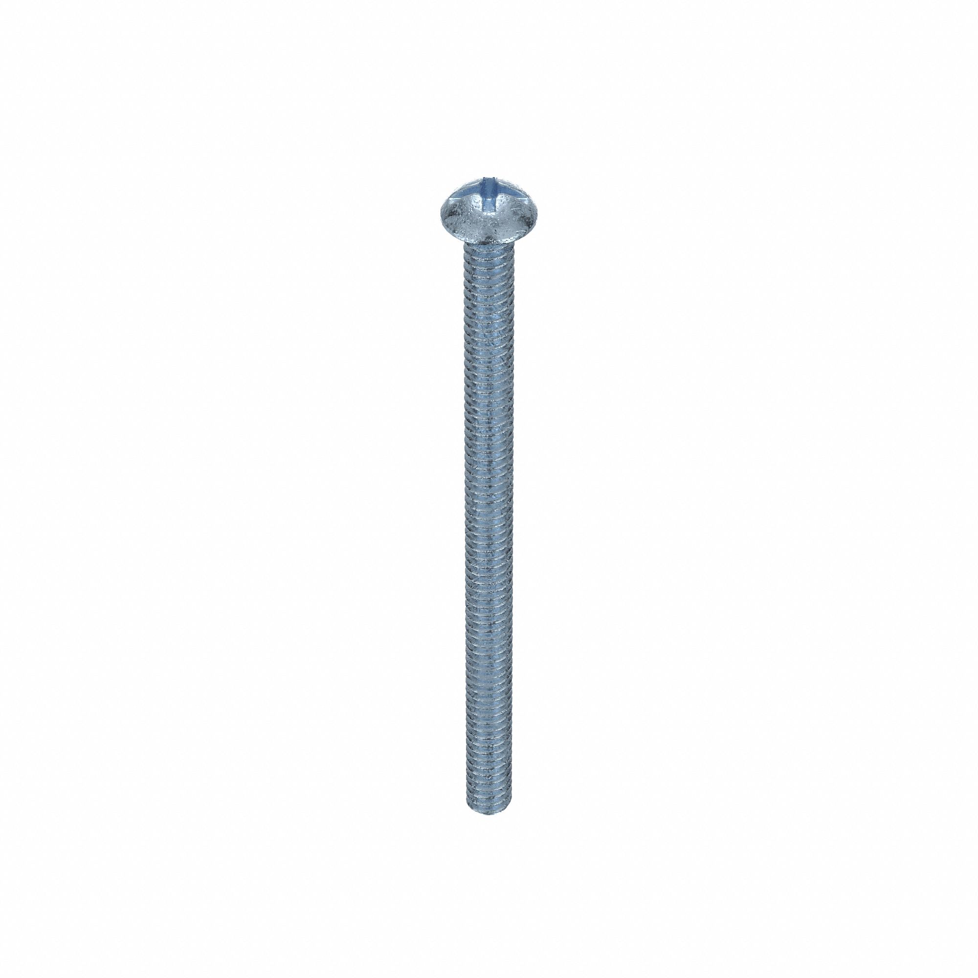 MACHINE SCREW, #10-24 THREAD, 3 IN L, STEEL, ZINC PLATED, ROUND, ASME B18.6.3, INCH, 100 PK