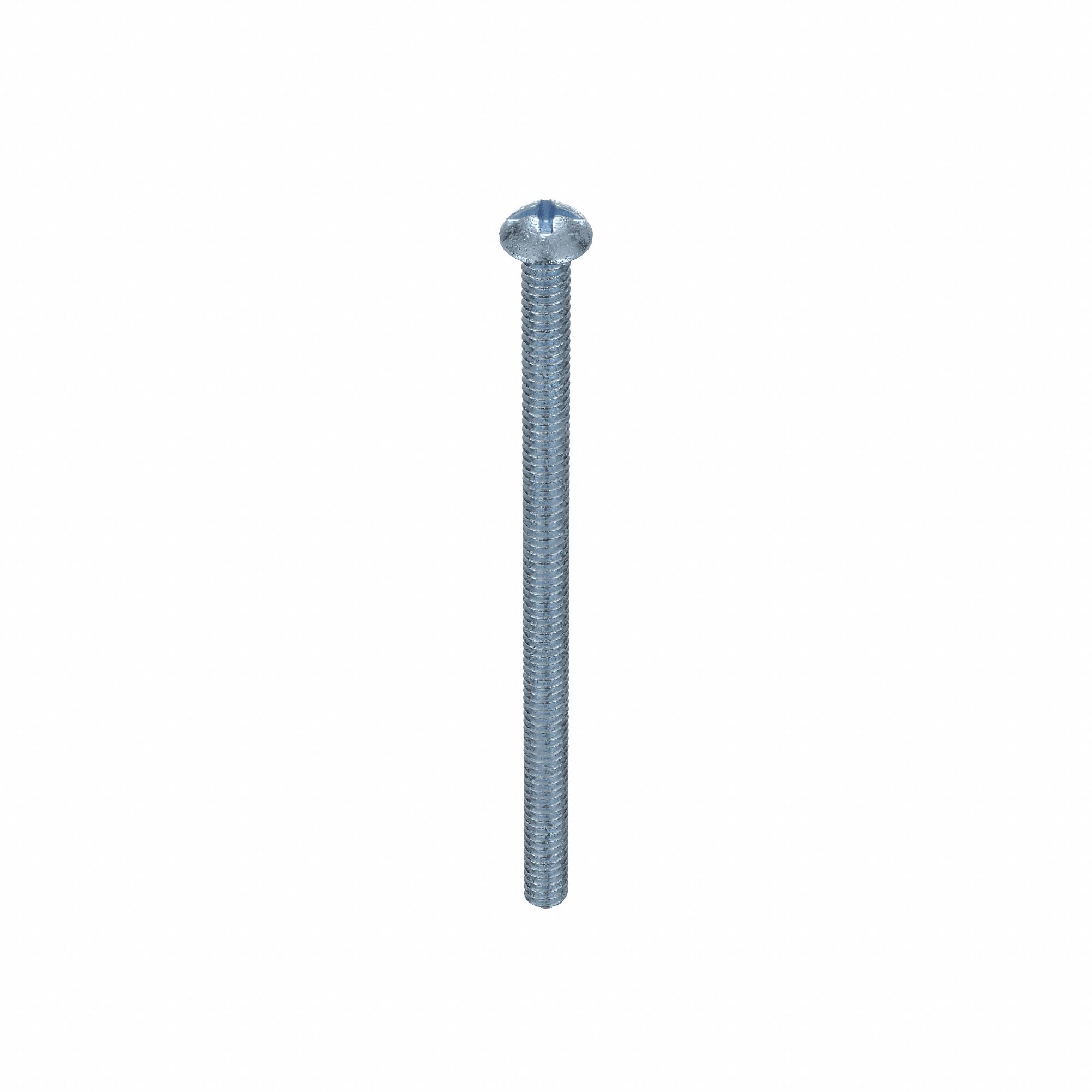 MACHINE SCREW, #10-24 THREAD, 3½ IN L, STEEL, ZINC PLATED, ROUND, ASME B18.6.3, 100 PK