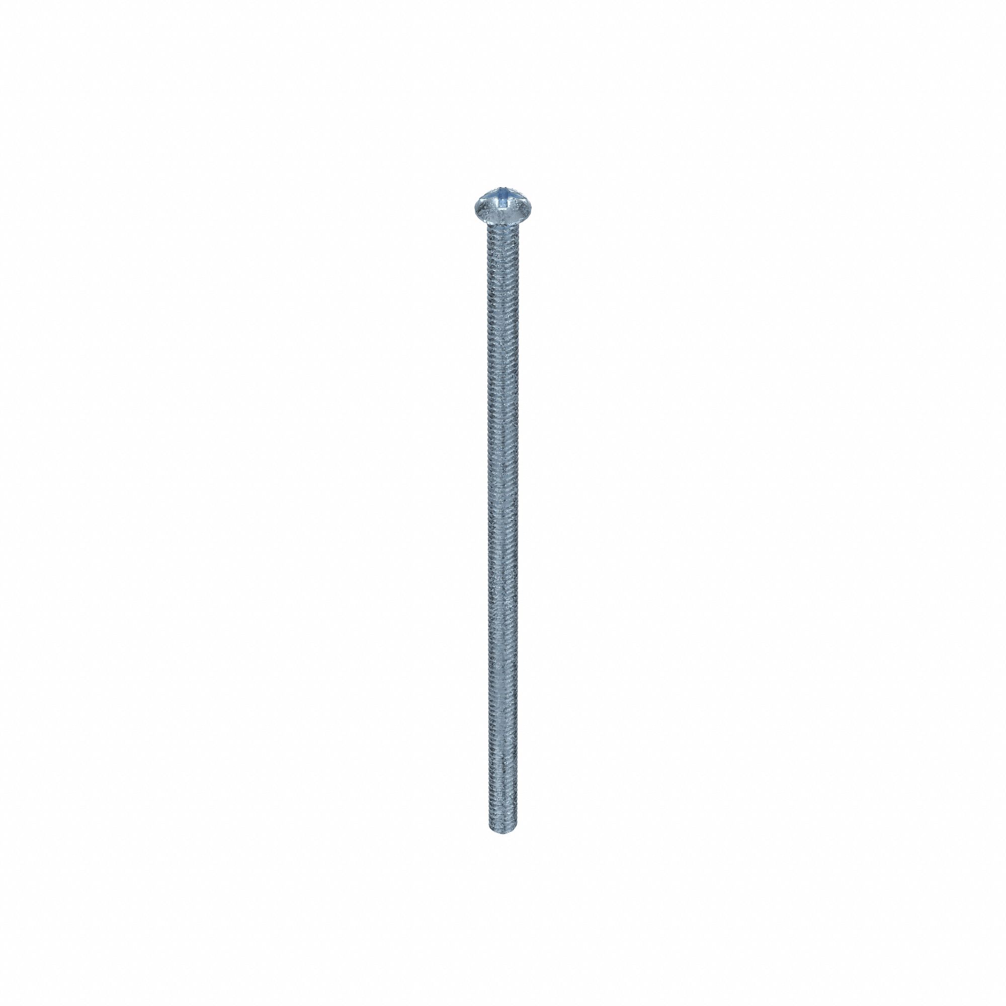 MACHINE SCREW, #10-24 THREAD, 5 IN L, STEEL, ZINC PLATED, ROUND, ASME B18.6.3, INCH, 100 PK