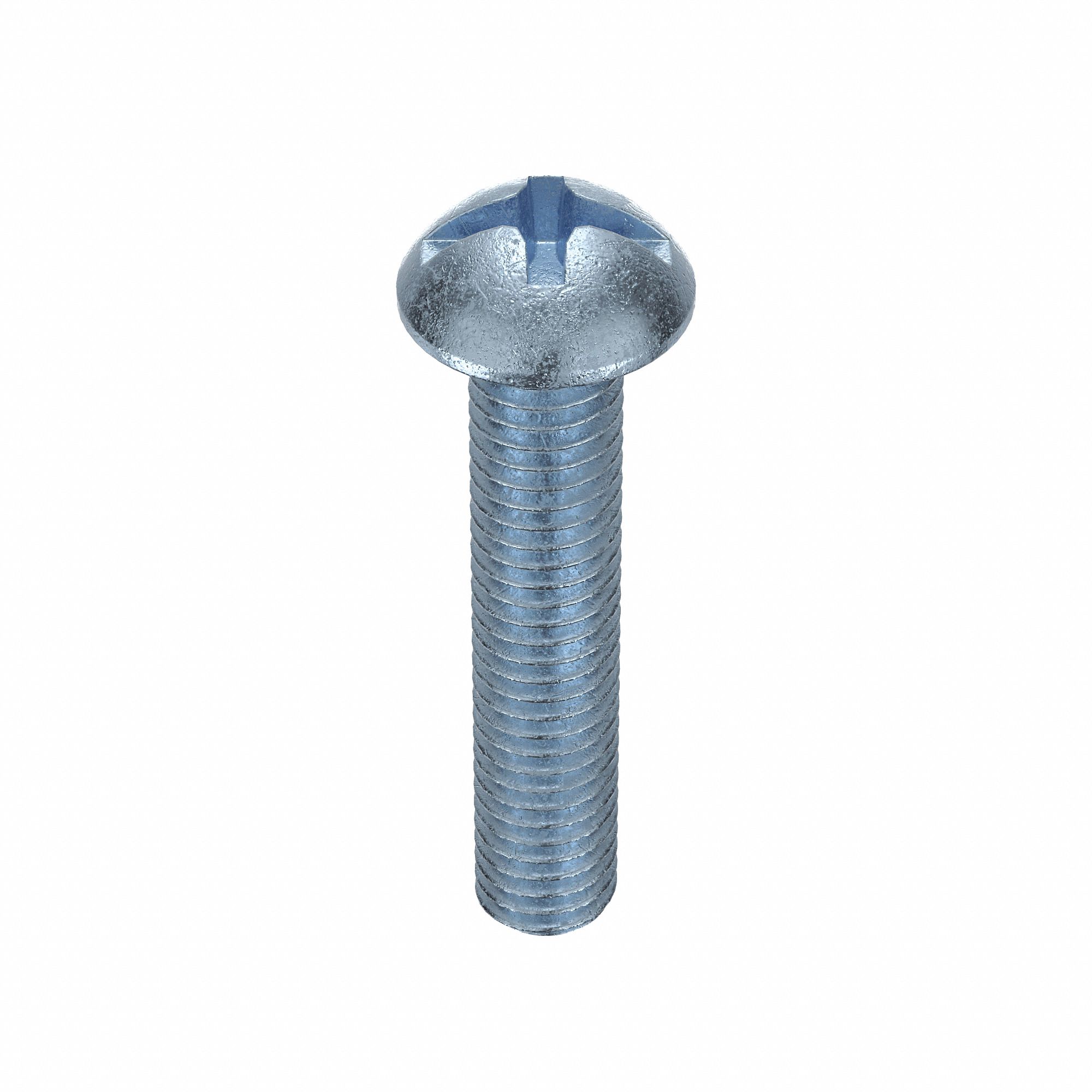 Machine Screws: #10-32 Thread Size, 1 1/4 in Lg, Steel, Zinc-Plated, Round, Machine Screw, 100 PK