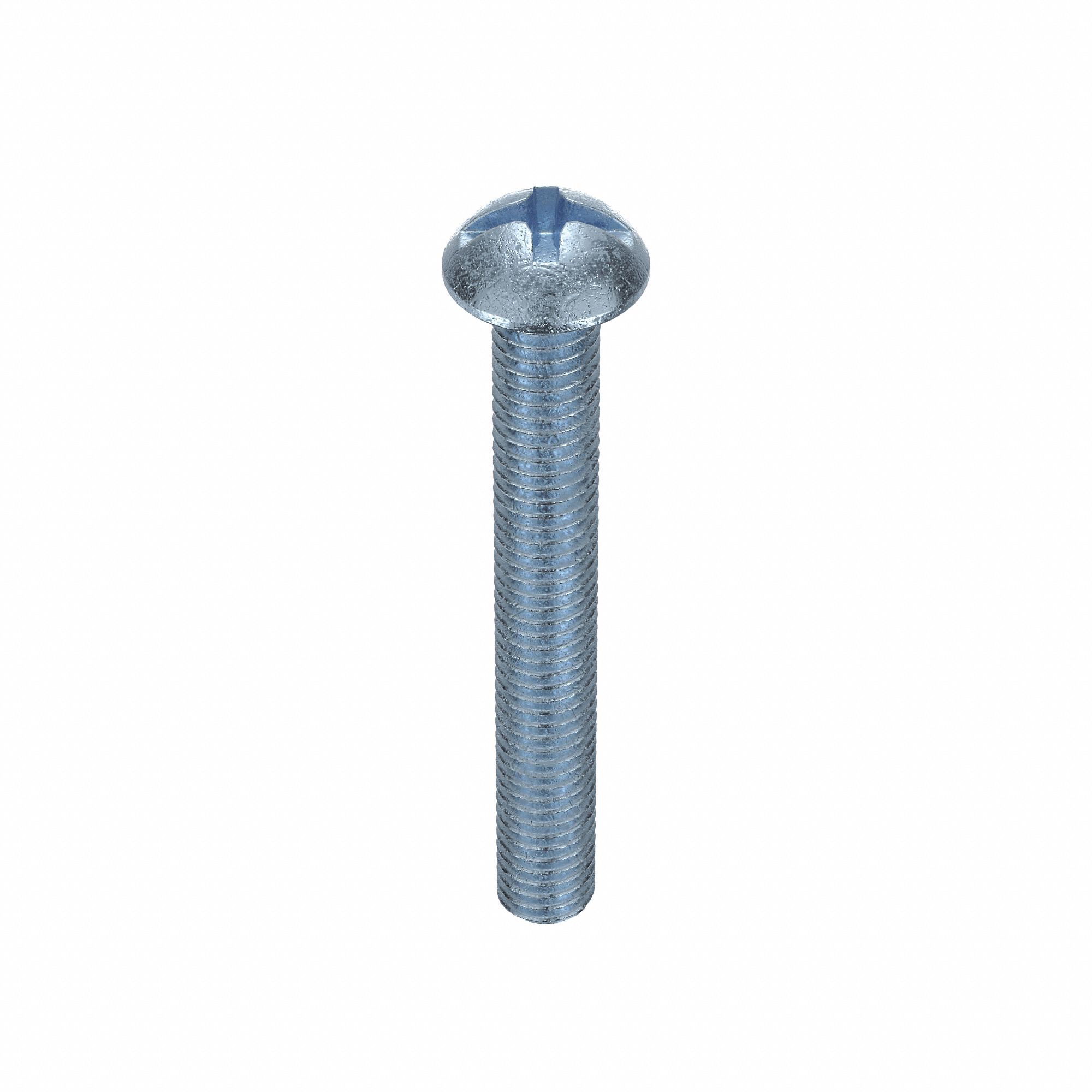 Machine Screw: #10-32 Thread Size, 1 1/2 in Lg, Steel, Zinc-Plated, Round, Machine Screw, 100 PK