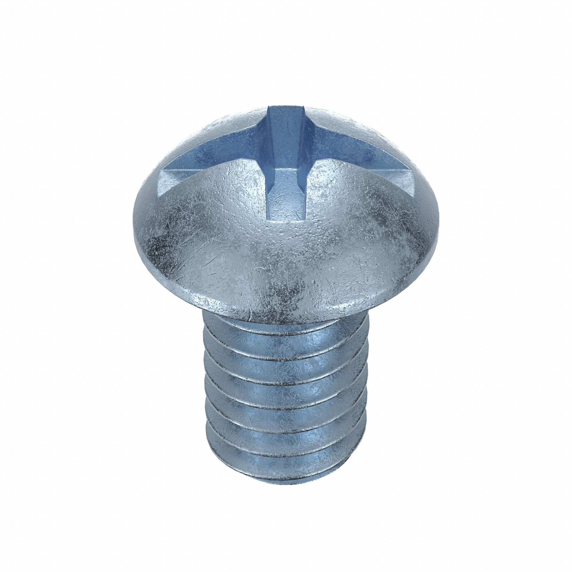 Machine Screw: #12-24 Thread Size, 3/8 in Lg, Steel, Zinc-Plated, Round, Machine Screw, 100 PK