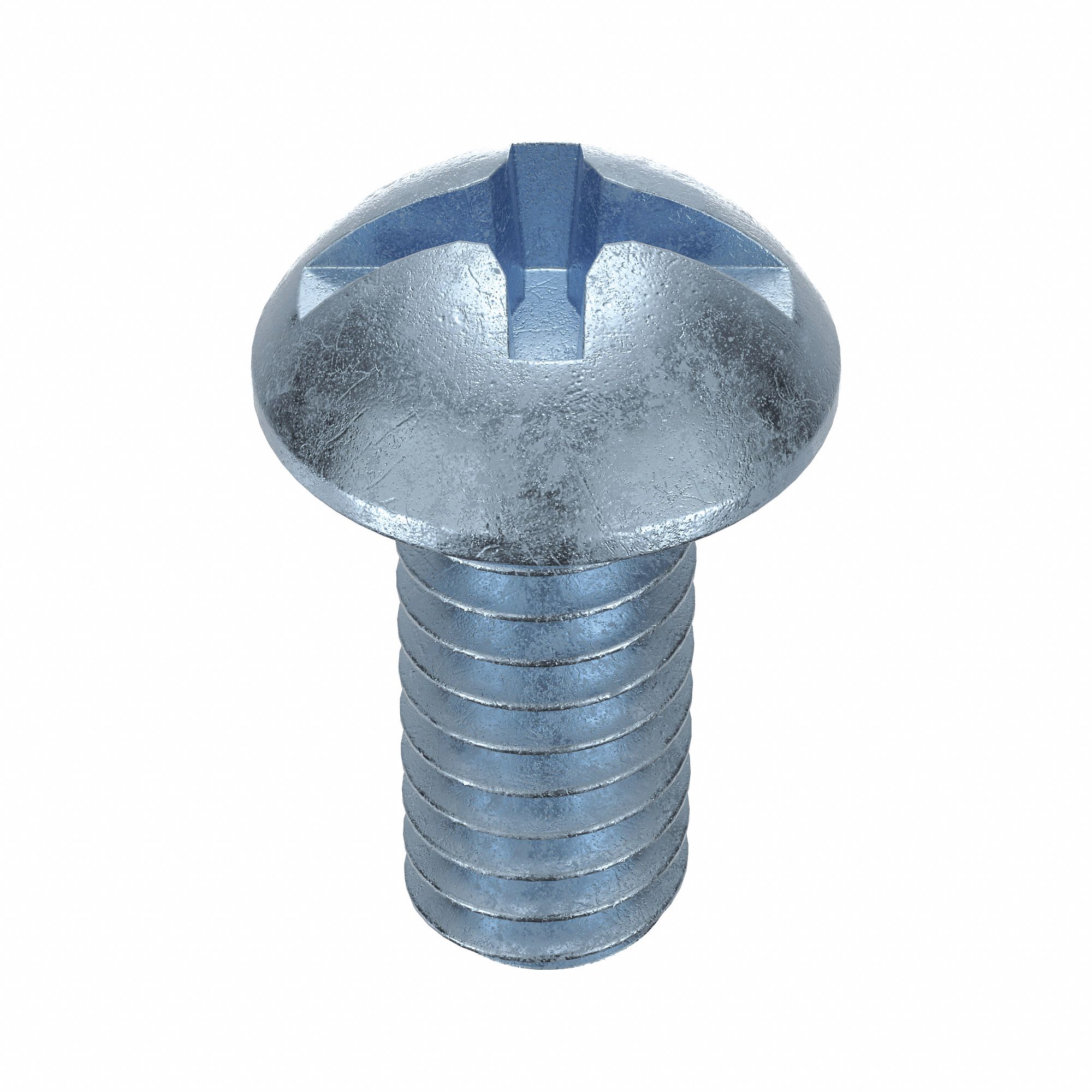 Machine Screw: #12-24 Thread Size, 1/2 in Lg, Steel, Zinc-Plated, Round, Machine Screw, 100 PK