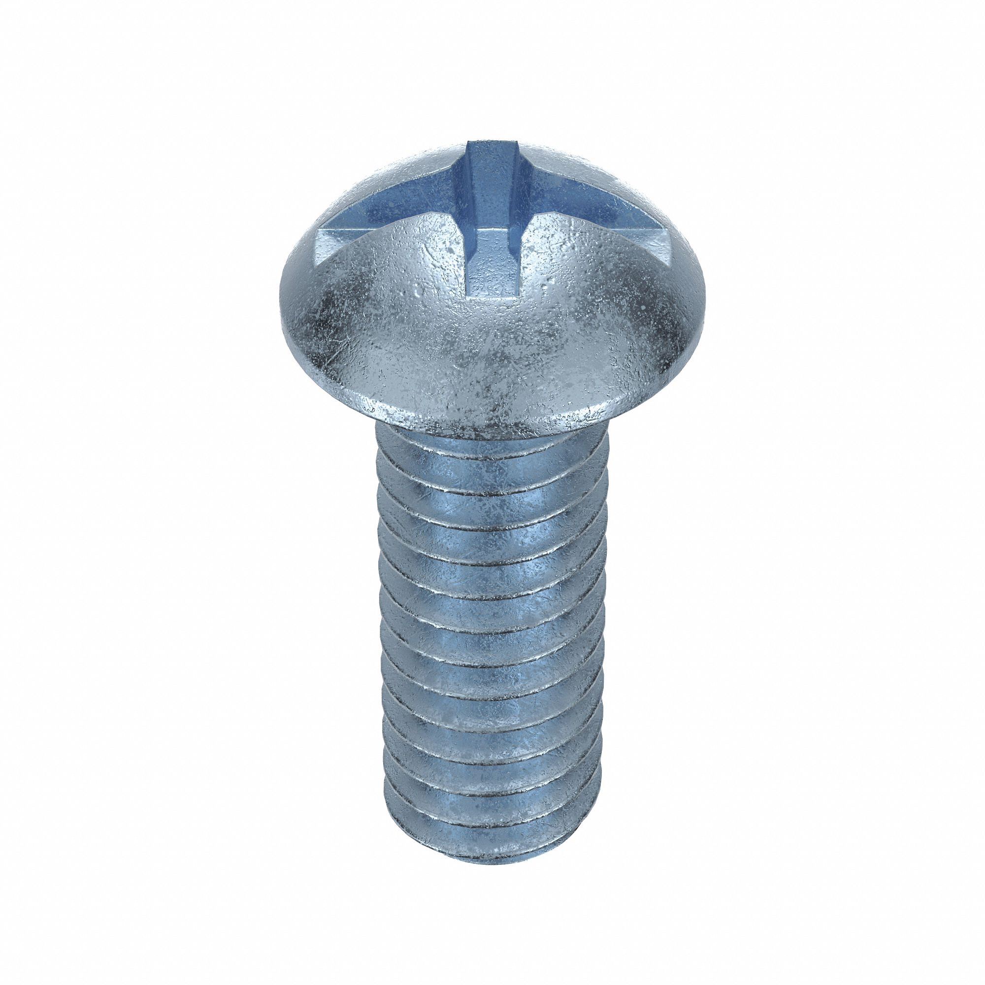 Machine Screw: #12-24 Thread Size, 5/8 in Lg, Steel, Zinc-Plated, Round, Machine Screw, 100 PK