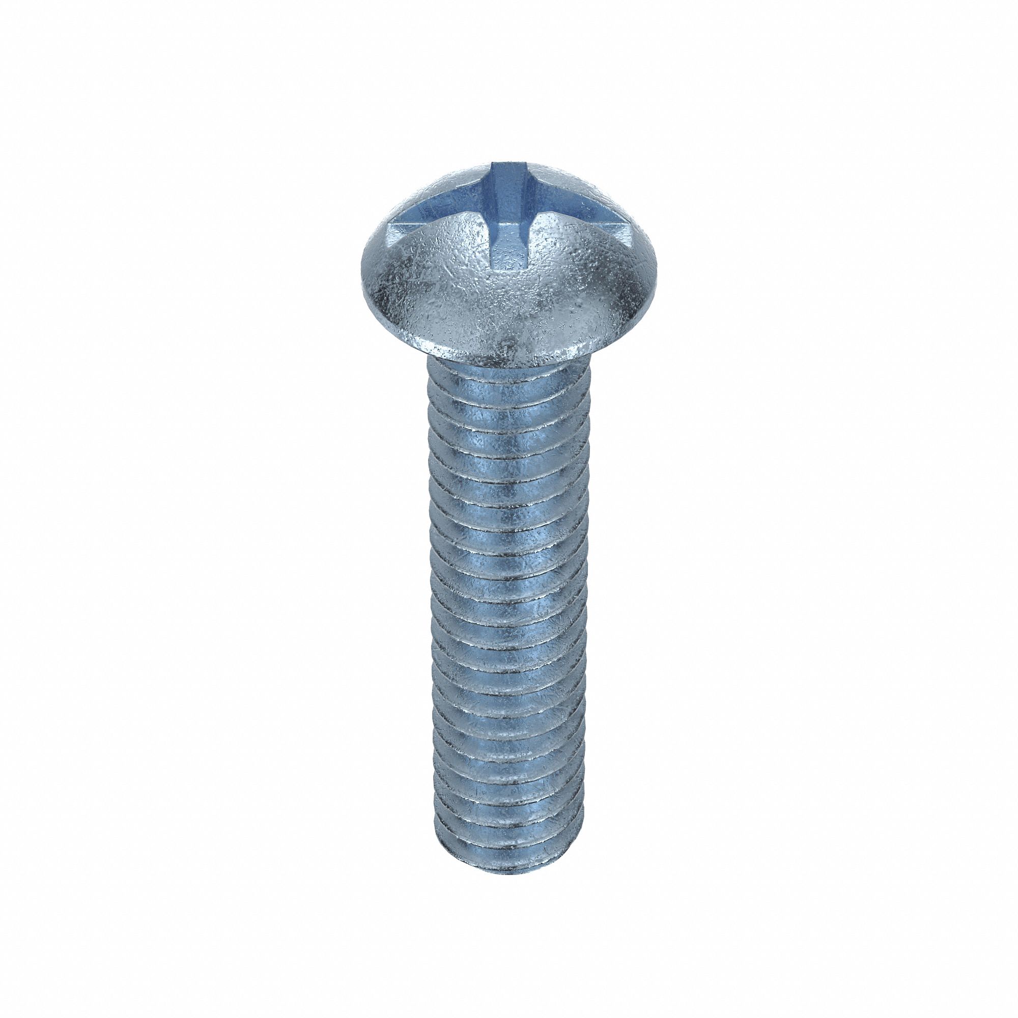 MACHINE SCREW, #12-24 THREAD, 1 IN L, STEEL, ZINC PLATED, ROUND, ASME B18.6.3, INCH, 100 PK