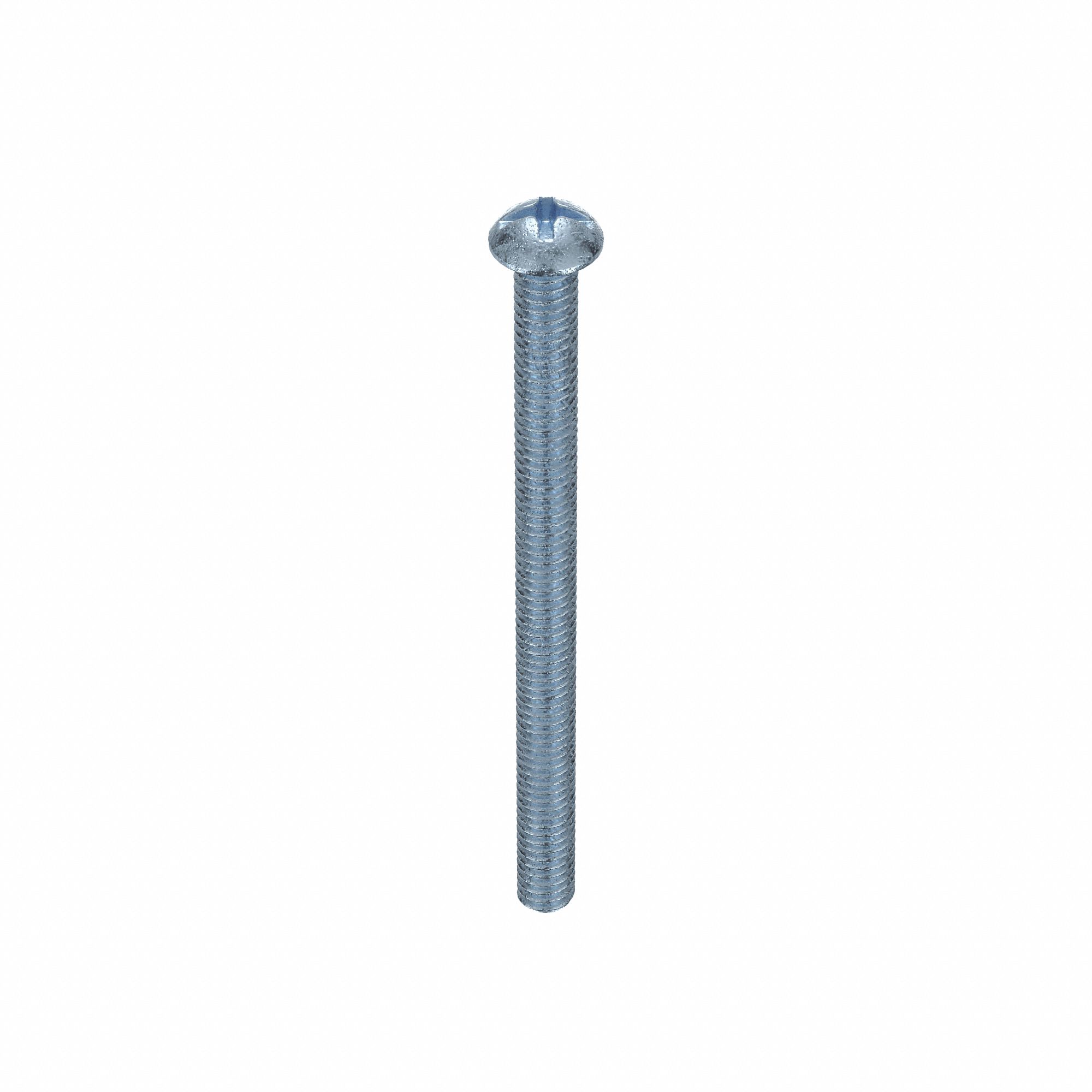 MACHINE SCREW, #12-24 THREAD, 3 IN L, STEEL, ZINC PLATED, ROUND, ASME B18.6.3, INCH, 100 PK