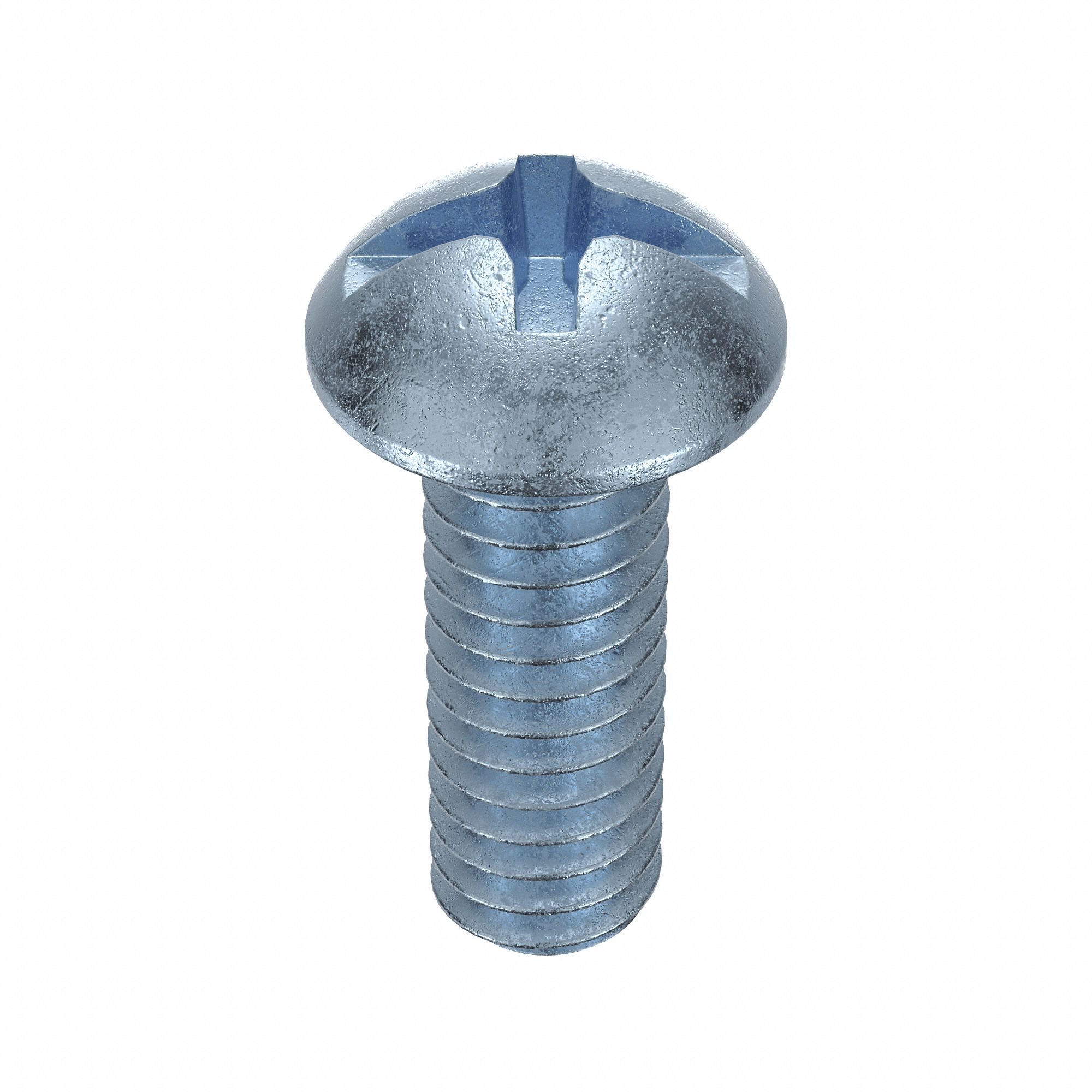 Machine Screw: 1/4"-20 Thread Size, 3/4 in Lg, Steel, Zinc-Plated, Round, Machine Screw, 100 PK