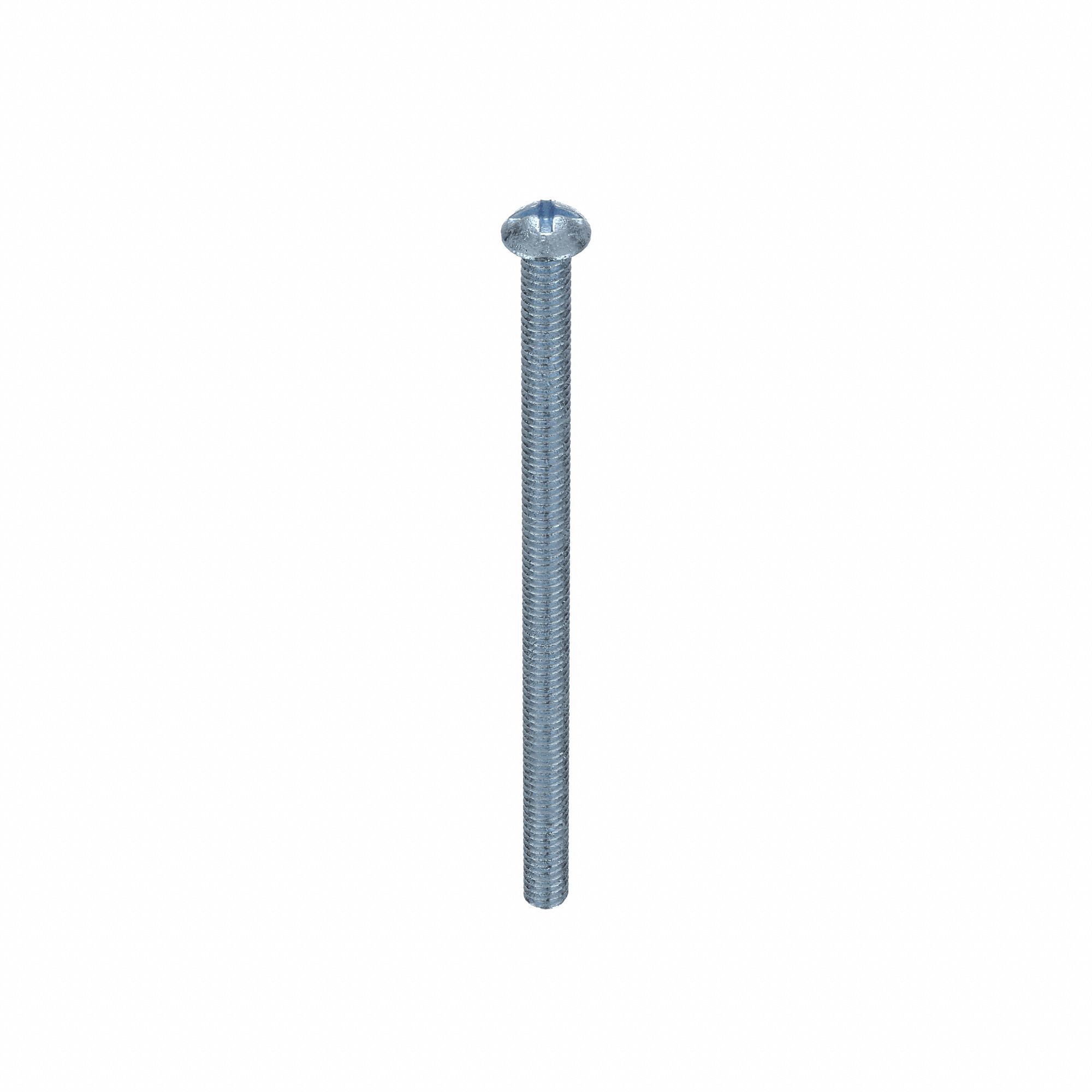 Machine Screw: 1/4"-20 Thread Size, 4 1/2 in Lg, Steel, Zinc-Plated, Round, Machine Screw, 100 PK