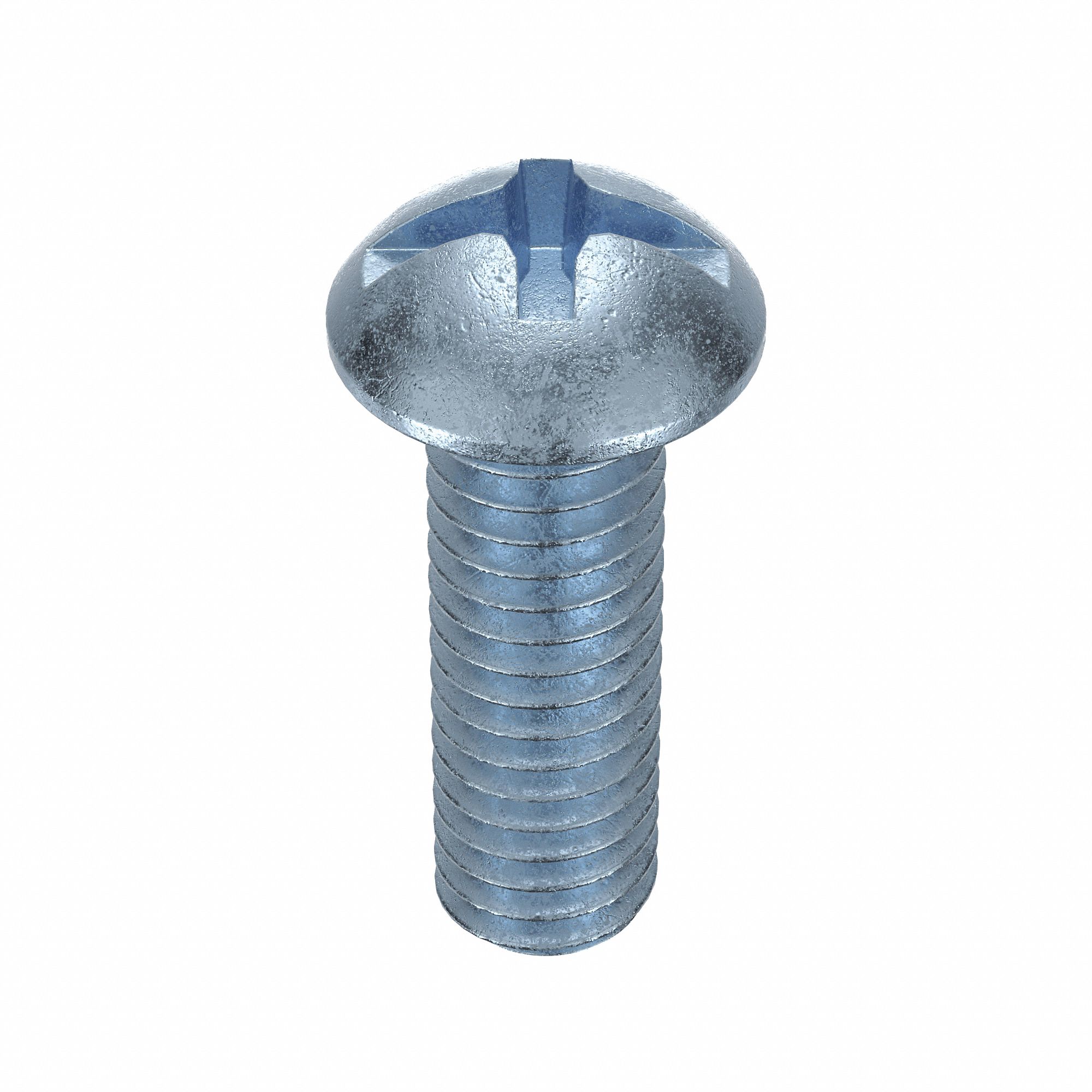 Machine Screw: 5/16"-18 Thread Size, 1 in Lg, Steel, Zinc-Plated, Round, Machine Screw, 100 PK