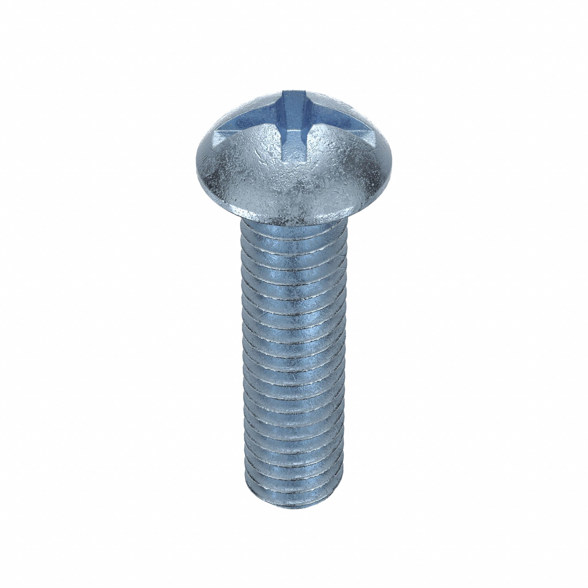 MACHINE SCREW, #10-24 THREAD, 1¼ IN L, STEEL, ZINC PLATED, ROUND, ASME B18.6.3, 100 PK