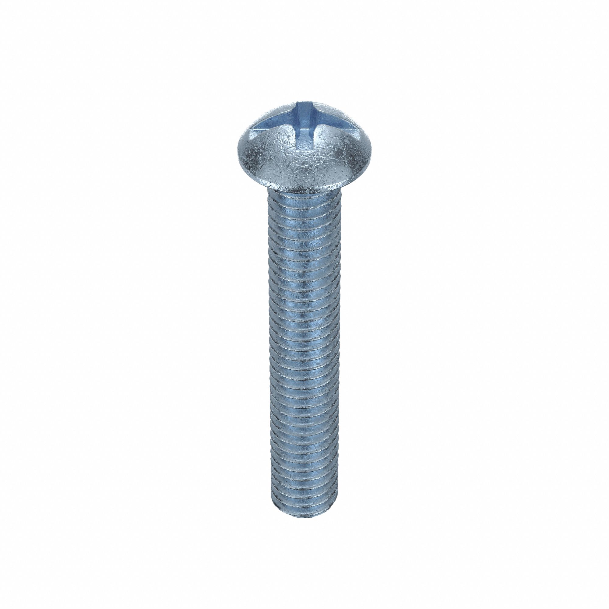 Machine Screw: 5/16"-18 Thread Size, 2 in Lg, Steel, Zinc-Plated, Round, Machine Screw, 100 PK