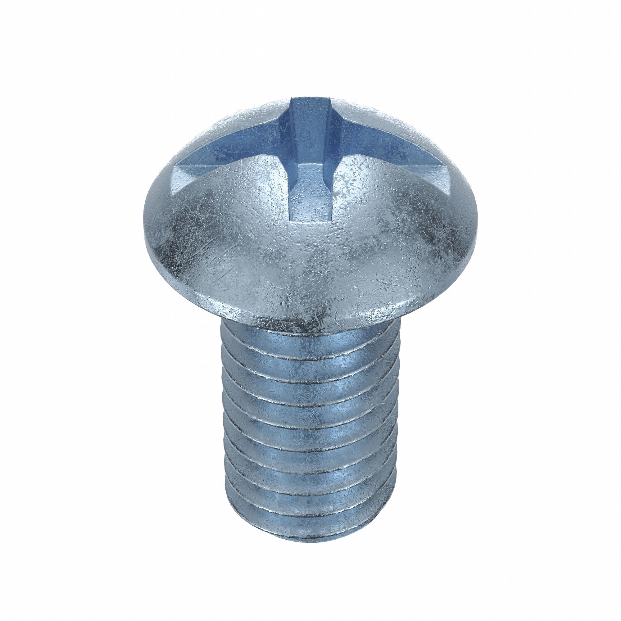 Machine Screw: 3/8"-16 Thread Size, 3/4 in Lg, Steel, Zinc-Plated, Round, Machine Screw, 100 PK