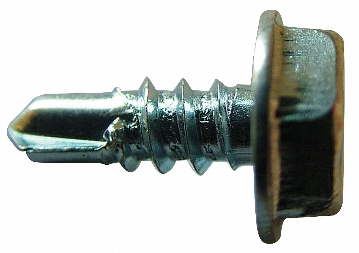 FABORY 5/8 in Hardened Steel Self Drilling Screw with Hex Washer Head