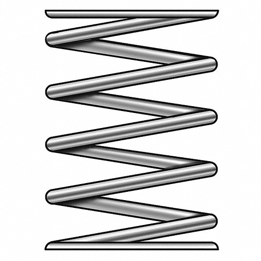 Pack of 10 0.055 Wire Size Compression Spring 0.72 OD 2.25 Free Length 302 Stainless Steel 6.5 lbs/in Spring Rate 8.12 lbs Load Capacity 0.992 Compressed Length Inch
