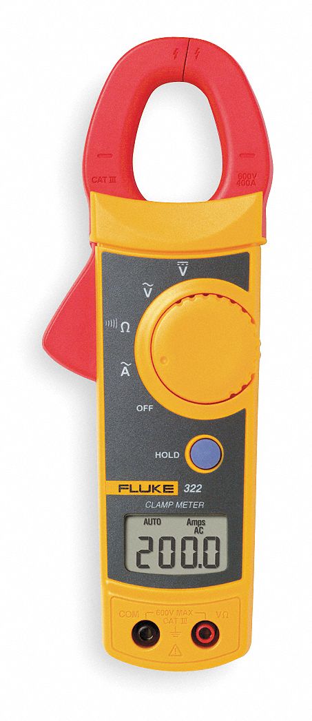 FLUKE Digital Clamp On Ammeter, 1" Jaw Capacity, CAT III 600V 1ND81