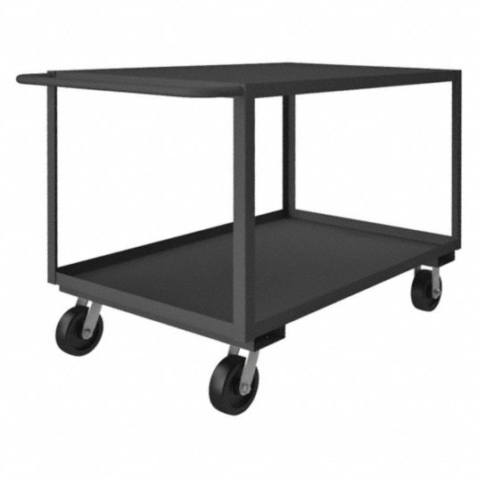 3,000 lb Load Capacity, 2 Shelves, Utility Cart with Lipped & Flush ...