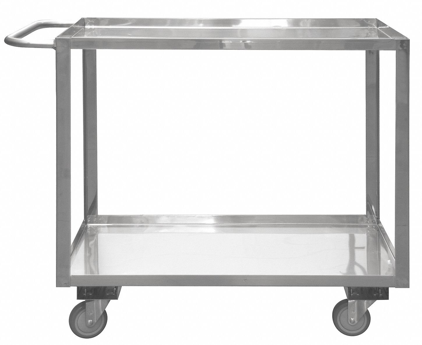 CORROSION-RESISTANT UTILITY CART WITH LIPPED METAL SHELVES, 1,200 LB LOAD CAPACITY