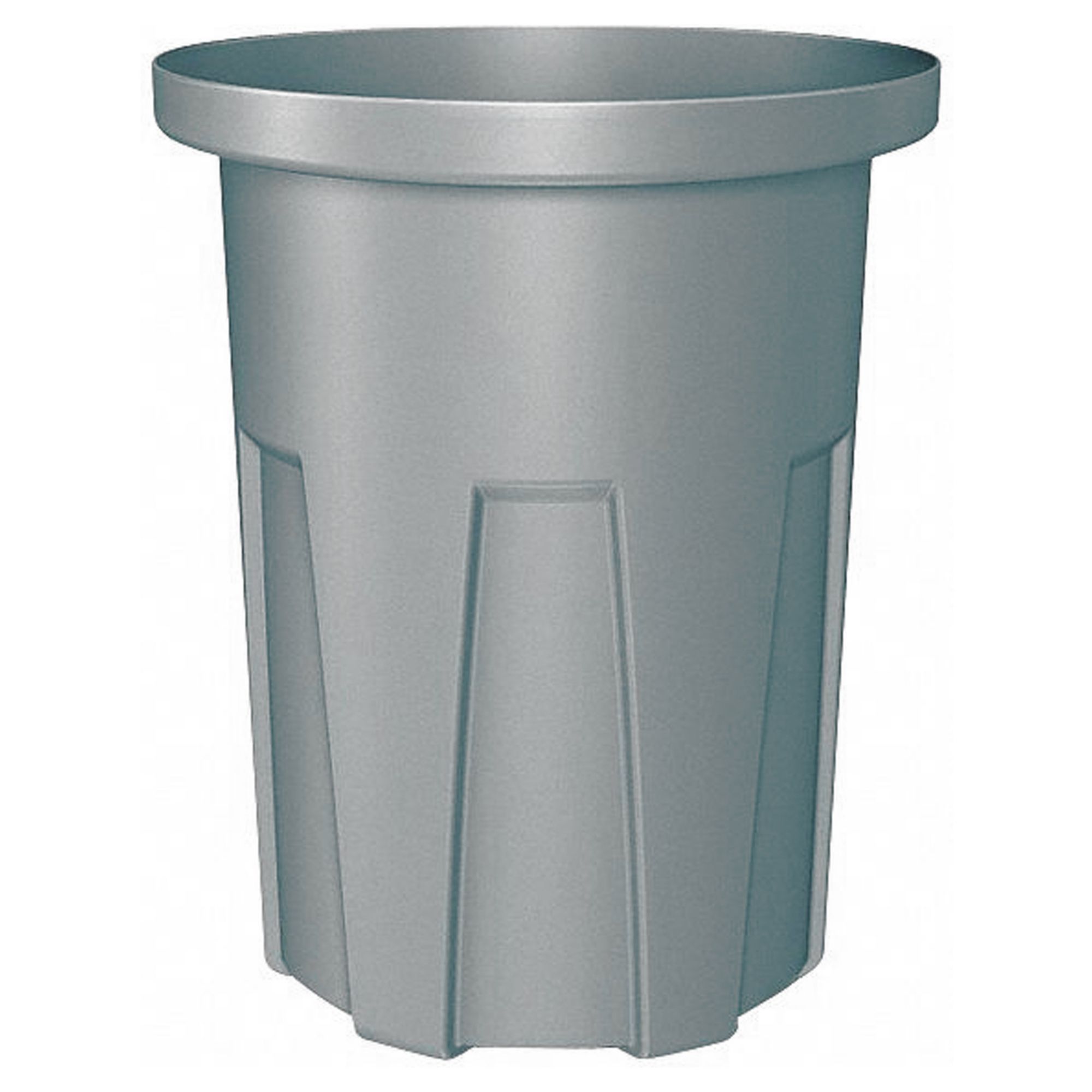 Trash Can: Round, 35 gal Container Capacity, Open Top, 25 in Overall Dia, 29 in Overall Ht