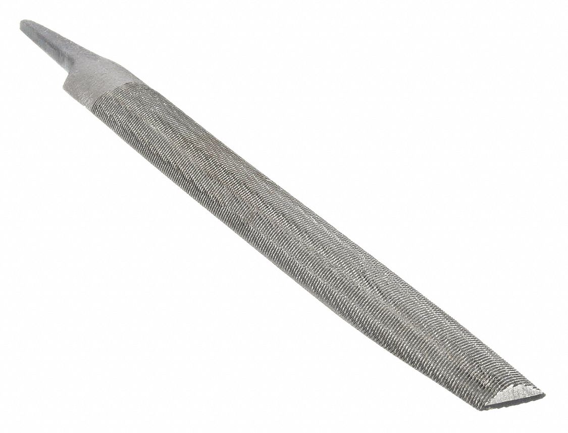 MACHINISTS FILE, DOUBLE-CUT, SAFE EDGE CUT, BASTARD CUT, 8 IN L WITHOUT TANG, ¾ IN W, 1NFR1